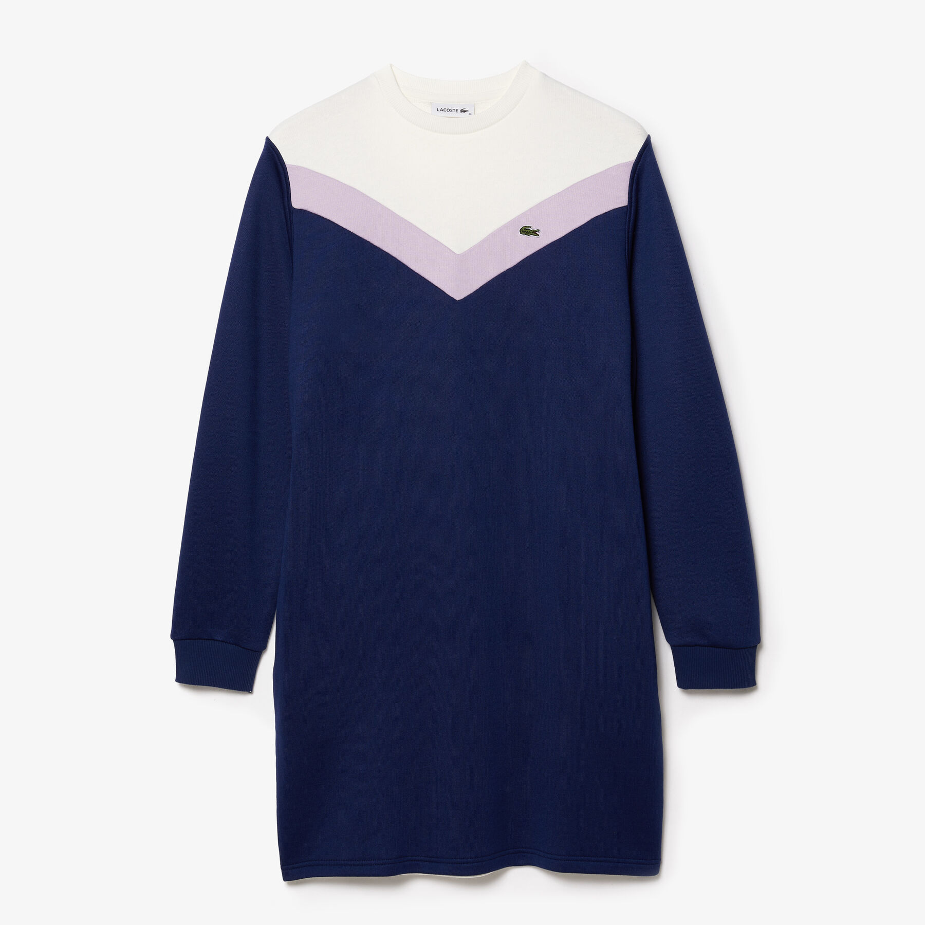 Women's Colourblock Fleece Sweatshirt Dress lacoste women s colourblock fleece sweatshirt dress