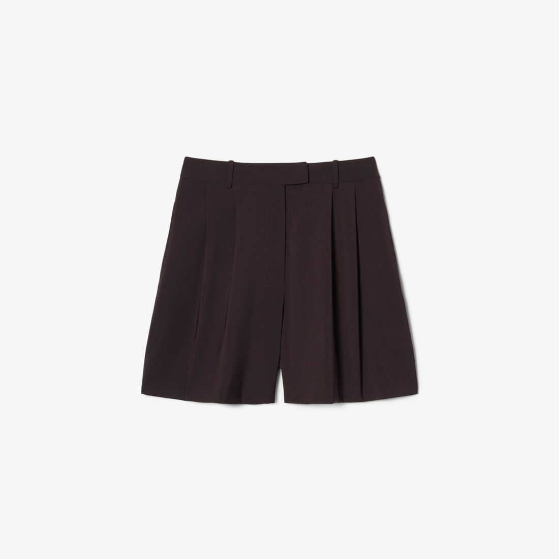 Oversized Wool Blend Pleated Bermuda Shorts