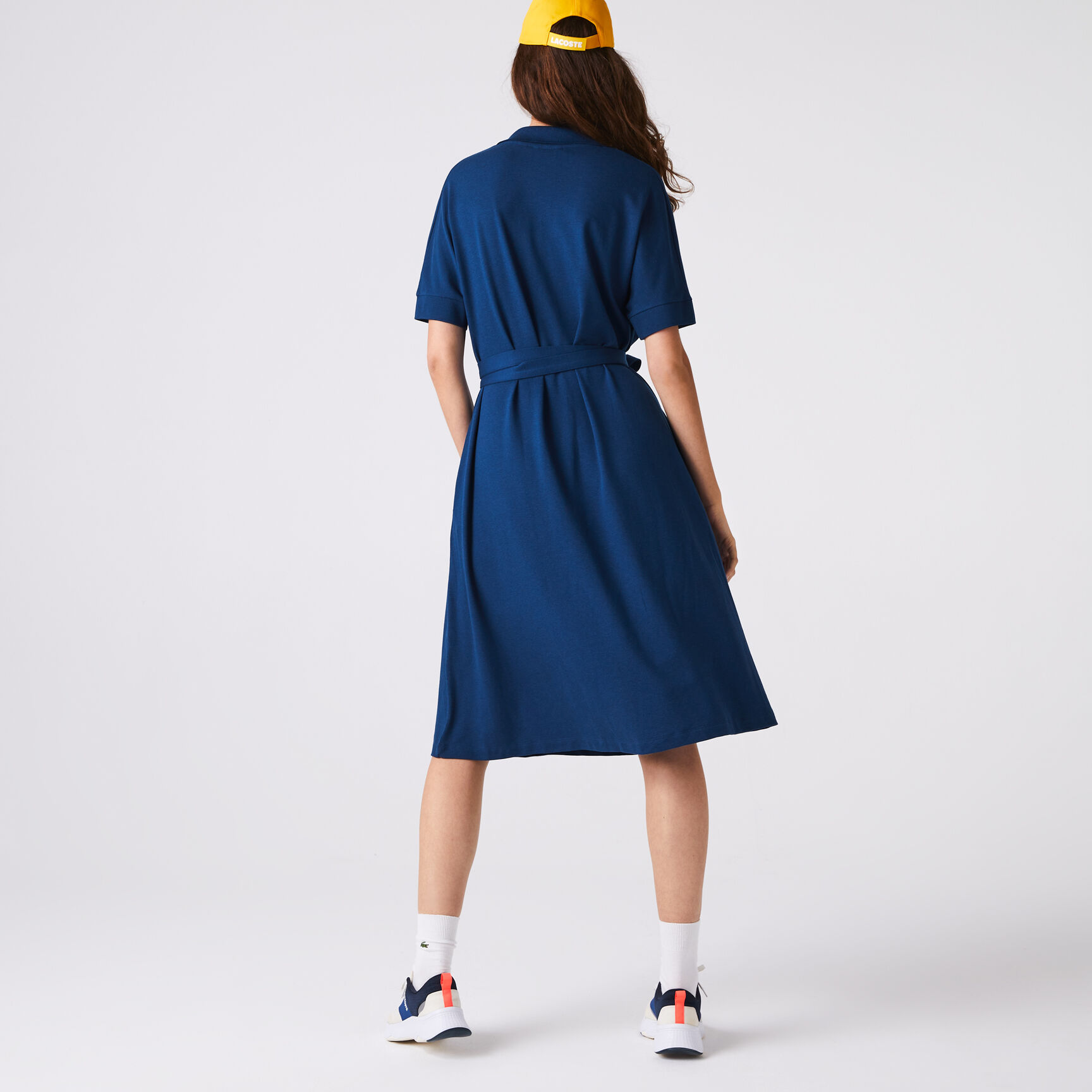 Women's Loose Fit  V-neck Piqu&eacute; Polo Dress