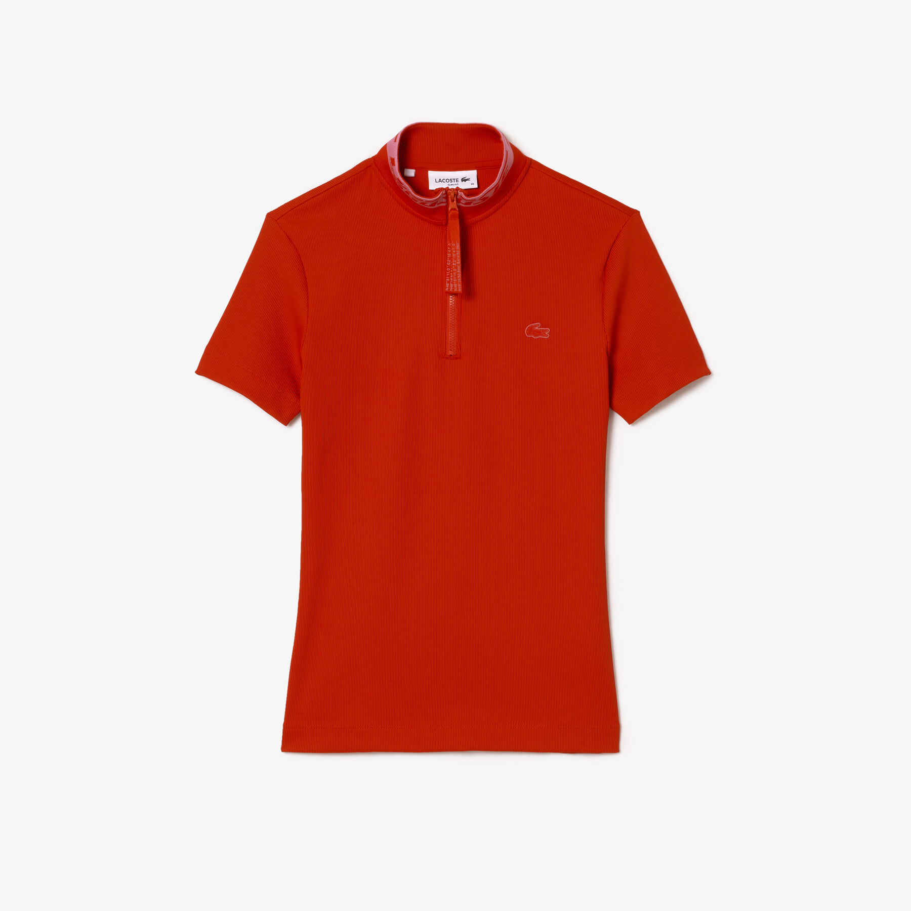 women s lacoste jacquard zip polo shirt
