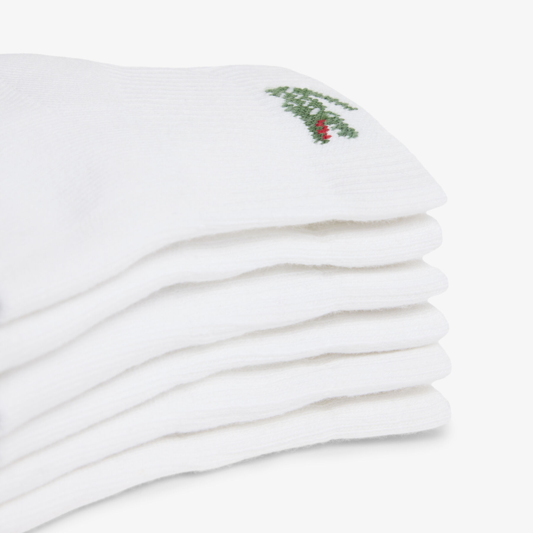 lacoste 6 pack striped cotton ankle socks