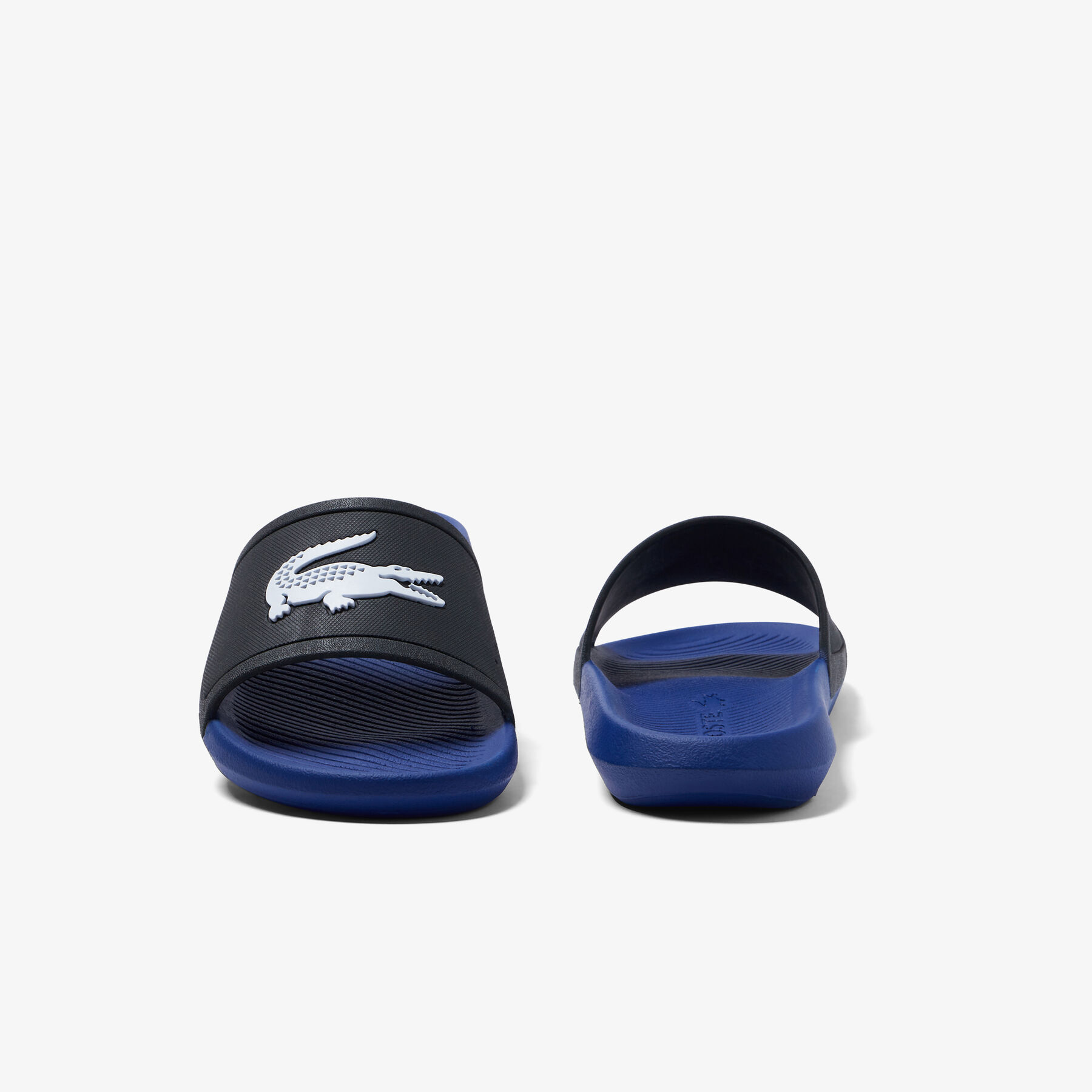 men s lacoste croco rubber duo tone slides