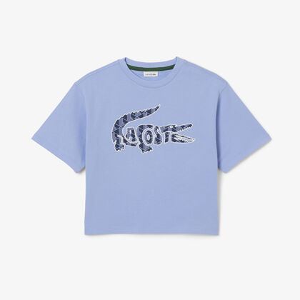 تي شيرت قطني بطبعة مونوغرام