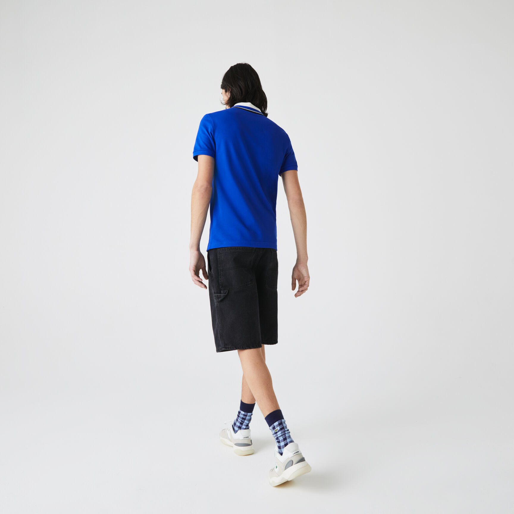 Men&rsquo;s Lacoste Slim Fit Striped Collar Cotton Piqu&eacute; Polo