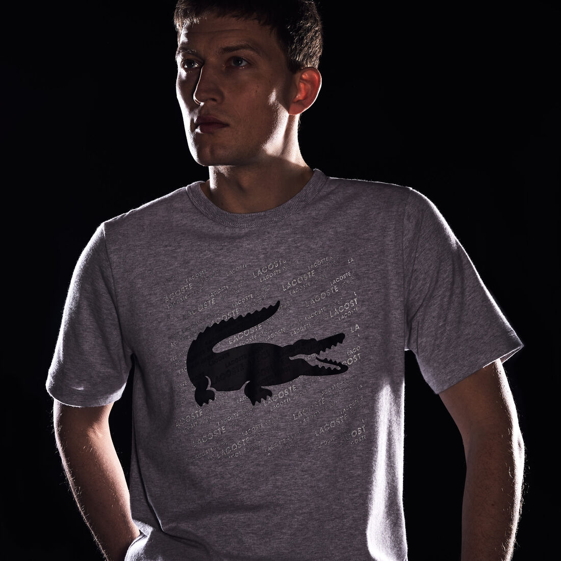 Men's Lacoste SPORT Reflective Crocodile Print Cotton T-shirt Men's Lacoste SPORT Reflective Crocodile Print Cotton T-shirt