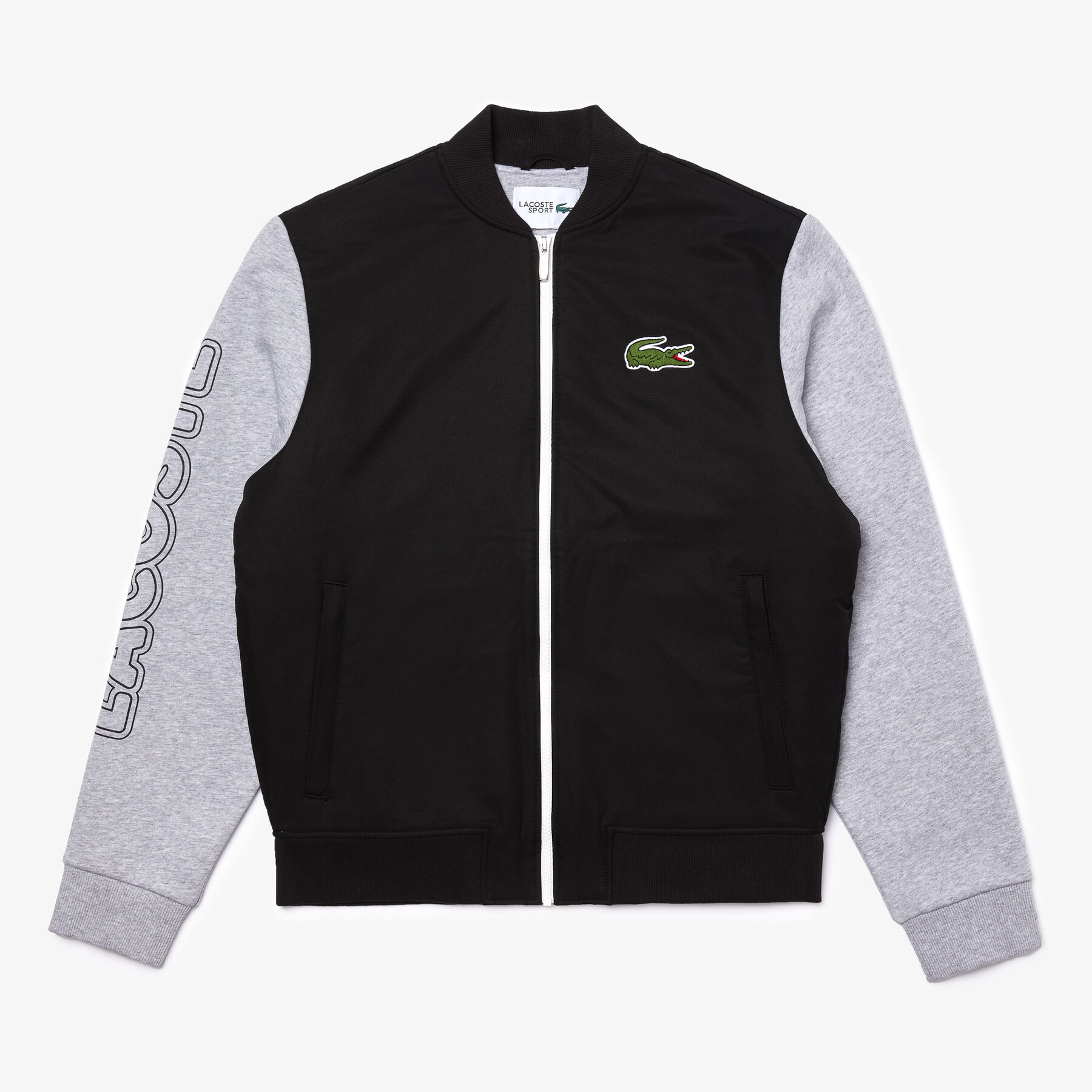 جاكيت تيدي بسحاب من الصوف مع طبعة ثنائية اللون للرجال من مجموعة Lacoste SPORT لاكوست جاكيت تيدي بسحاب من الصوف مع طبعة ثنائية اللون للرجال من مجموعة lacoste sport