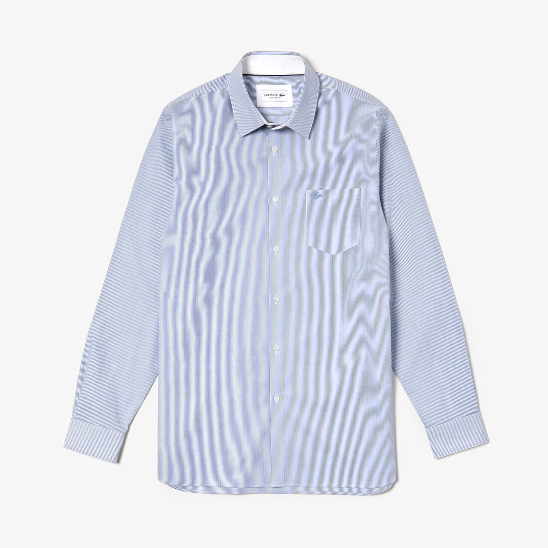 قميص رجالي من قطن البوبلين بقصة عادية وخطوط طولية قميص رجالي من قطن البوبلين بقصة عادية وخطوط طولية