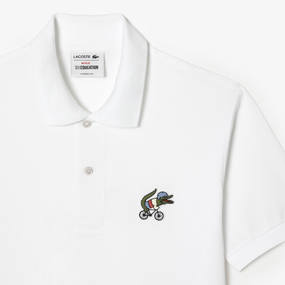 تيشيرت بولو قطن عضوي للرجال مجموعة Lacoste x Netflix تيشيرت بولو قطن عضوي للرجال مجموعة Lacoste x Netflix
