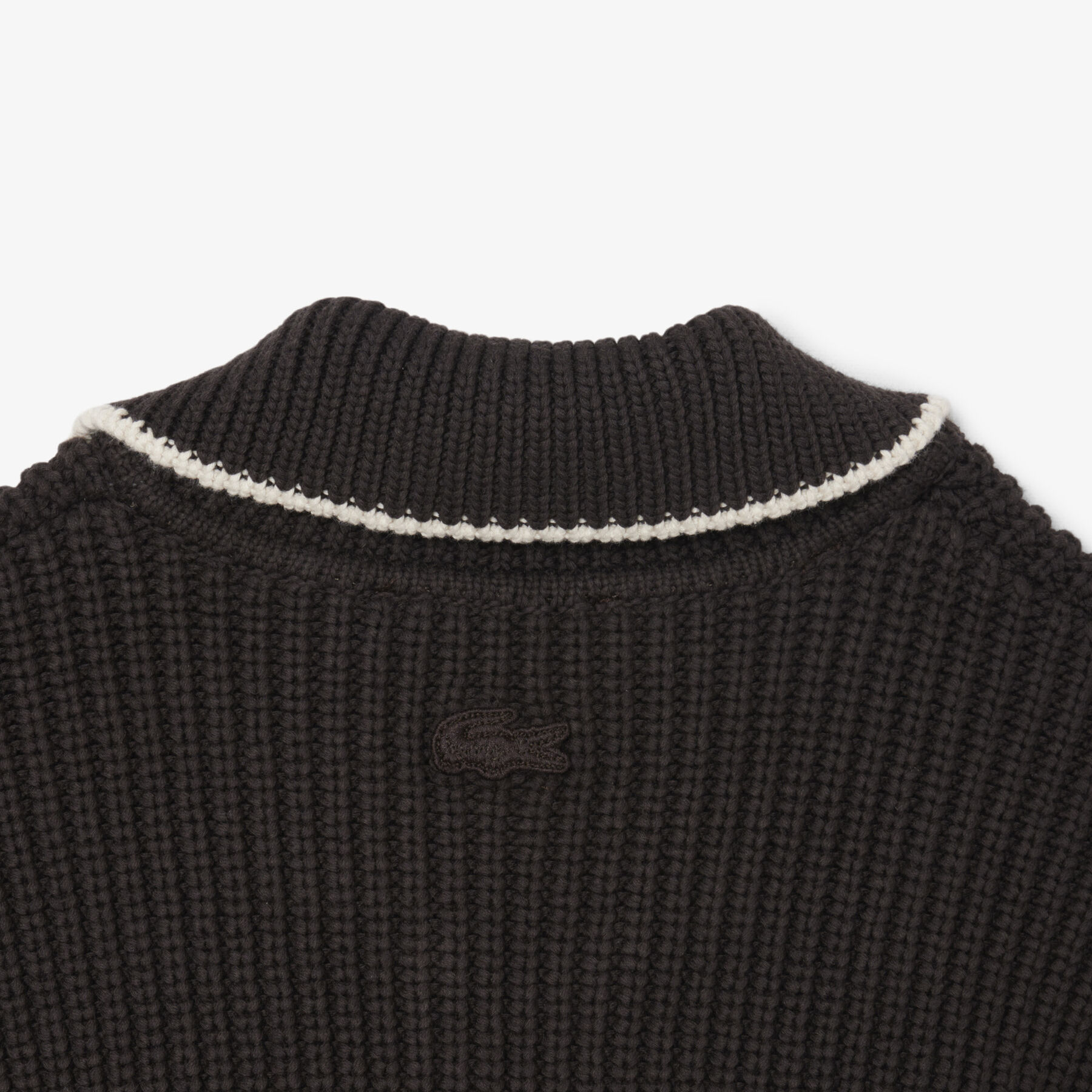 Zipped Cotton Badge Accent Sweater lacoste zipped cotton badge accent sweater
