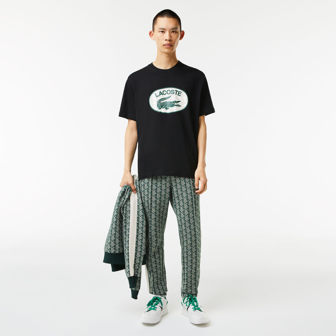 تيشيرت بقصة عادية ونقشة شعار الماركة للرجال تيشيرت بقصة عادية ونقشة شعار الماركة للرجال