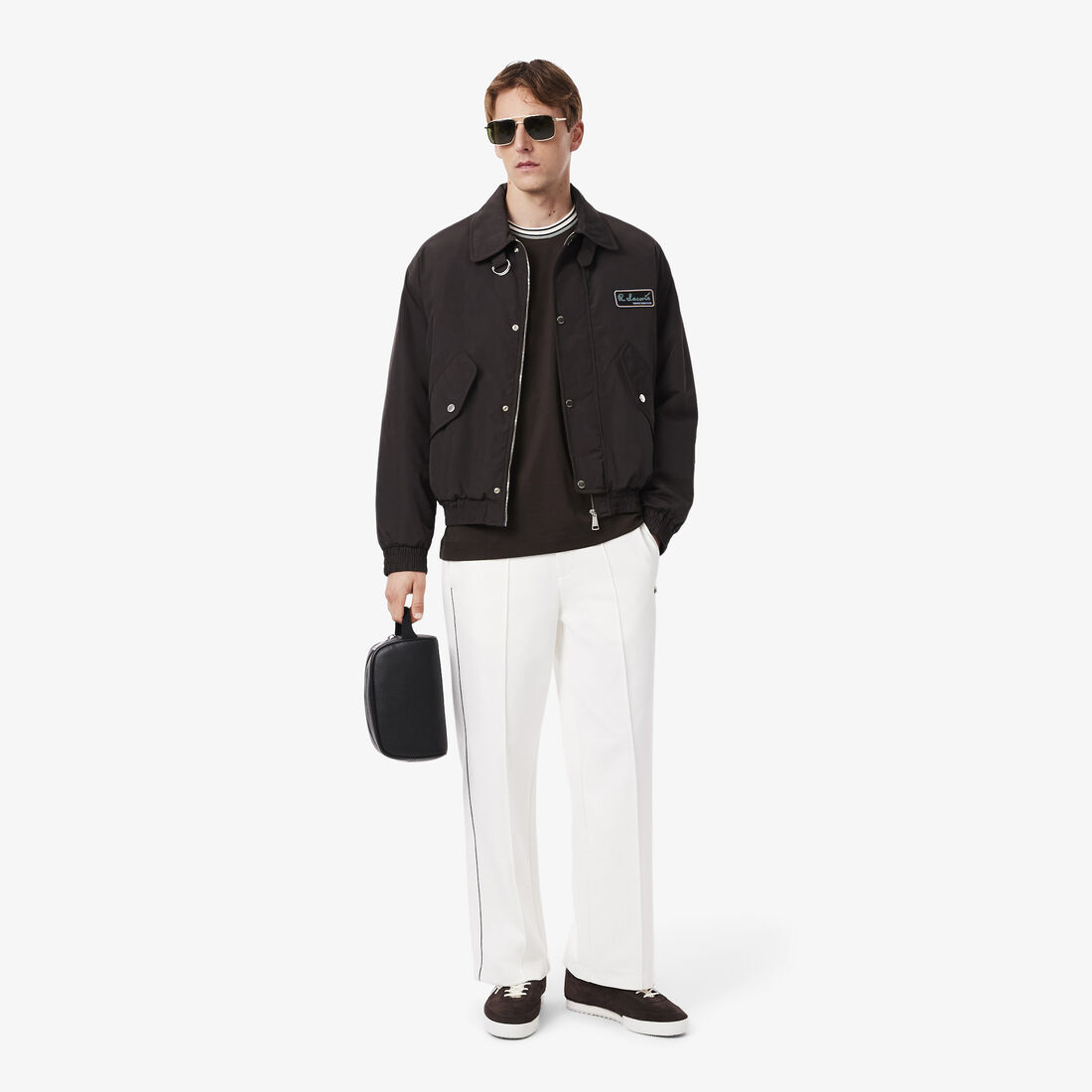 تي شيرت فرنسي الصنع مخطط الرقبة تي شيرت فرنسي الصنع مخطط الرقبة