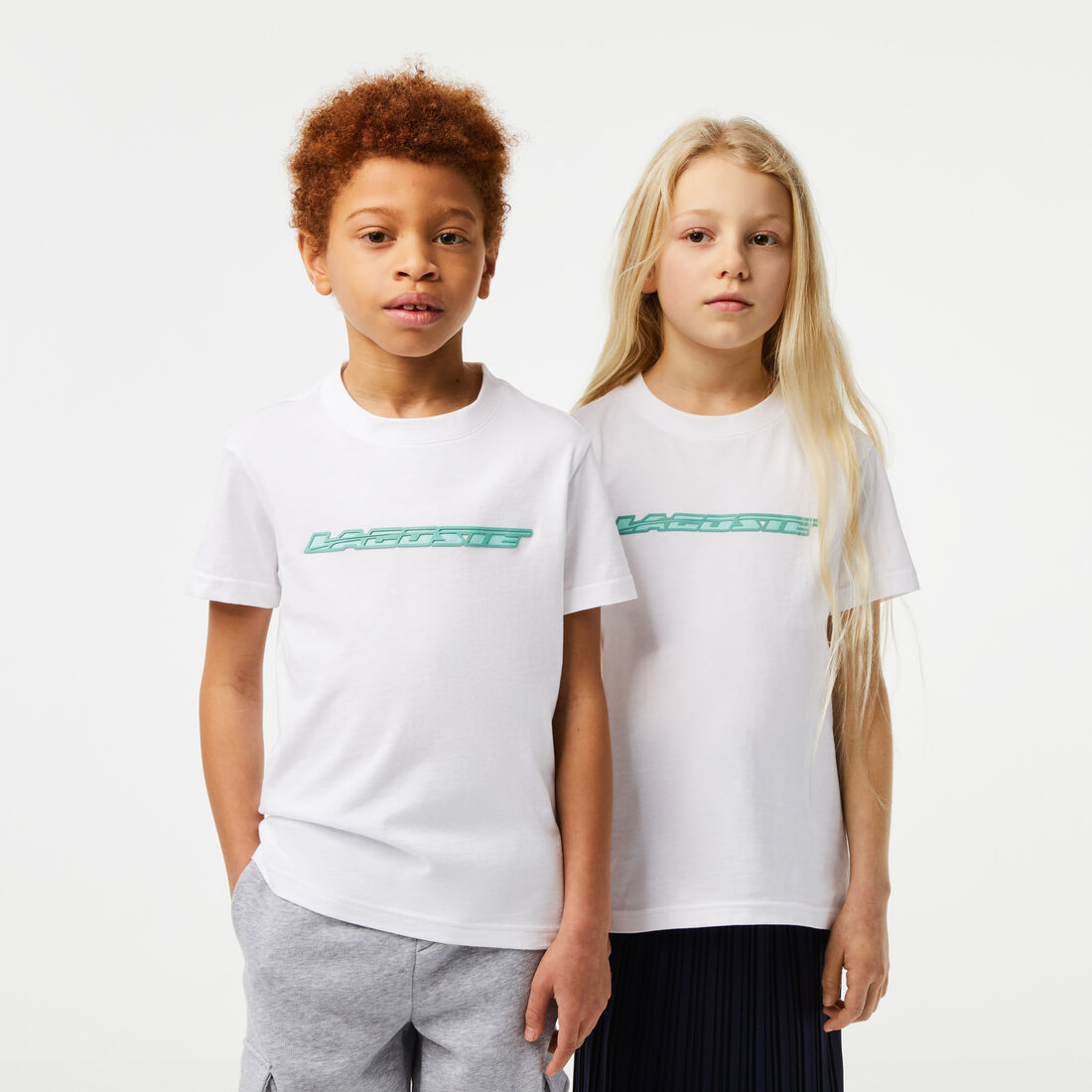 Kids’ Lacoste Cotton Jersey T-Shirt with Contrast Marking