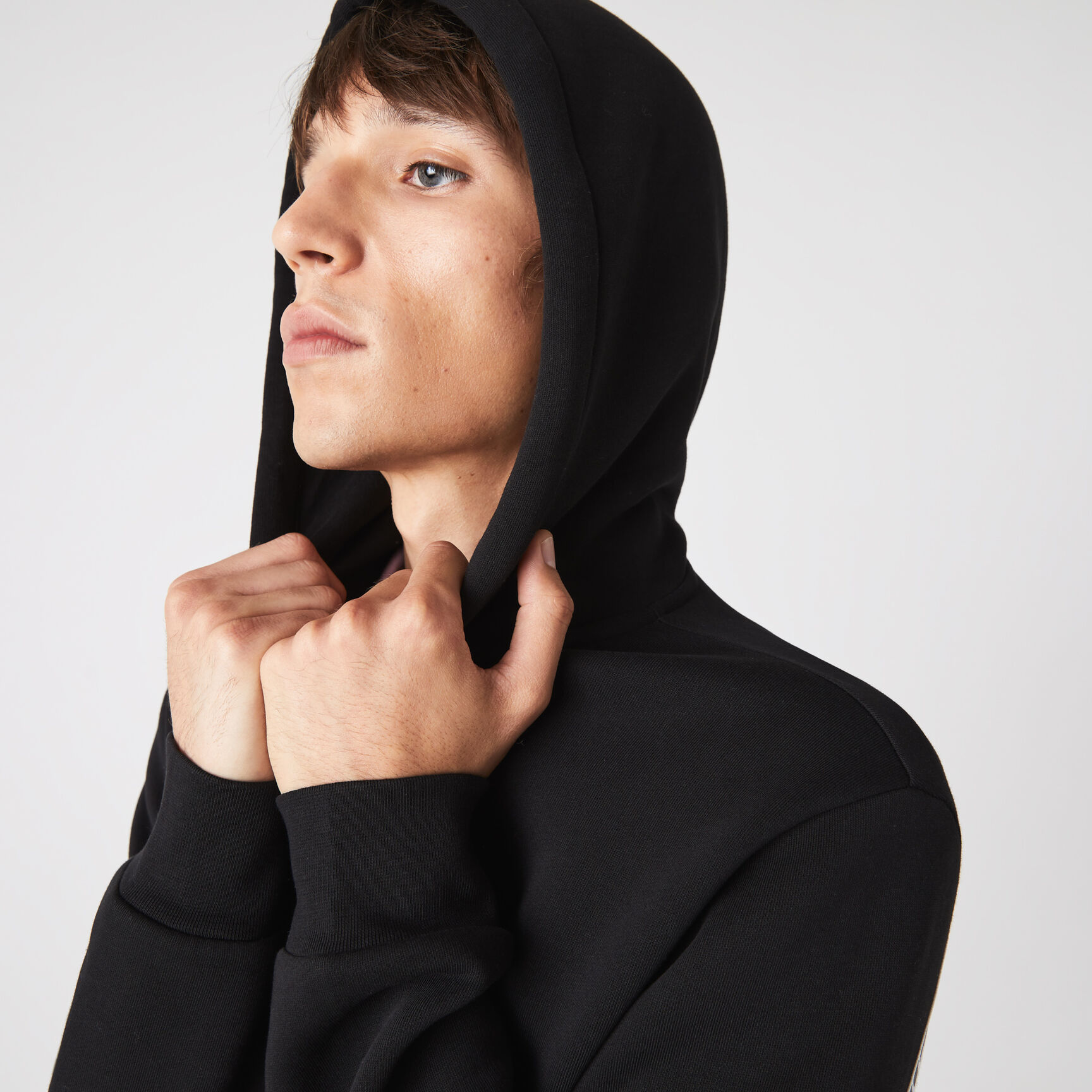 Men's Lacoste Printed Bands Hooded Zip Sweatshirt