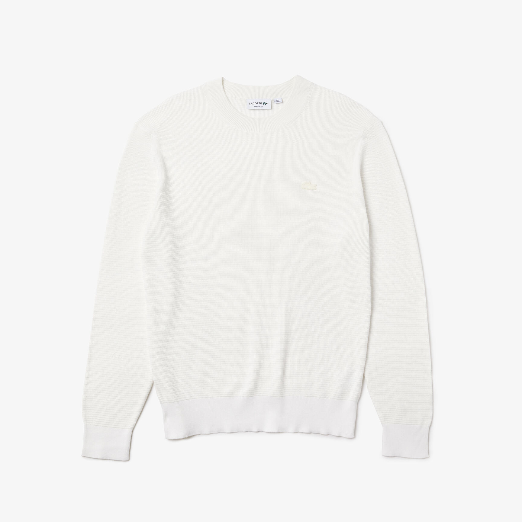 Men's Crew Neck Flecked Cotton Knit Sweater