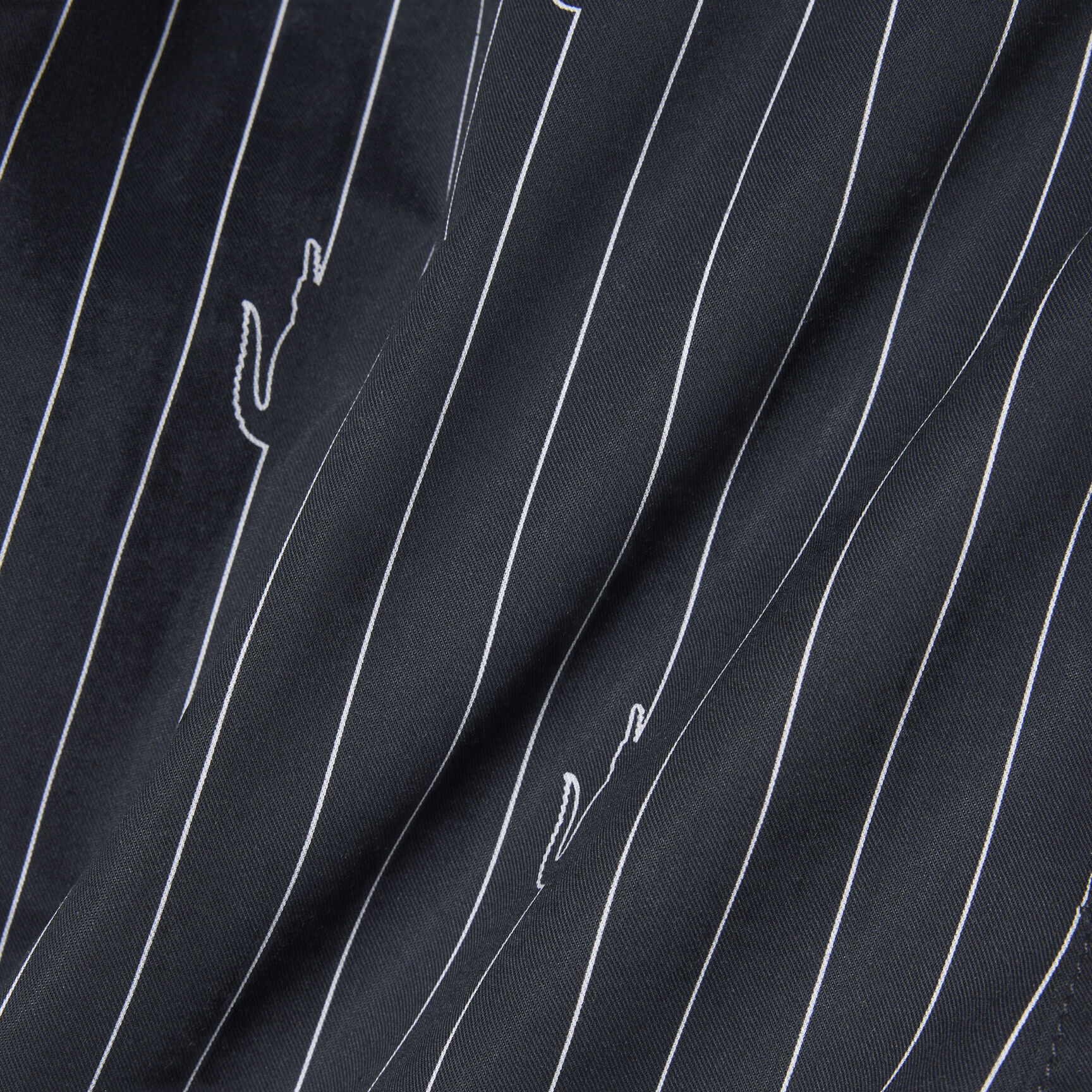 Crocodile Print Stripe Cotton Shorts