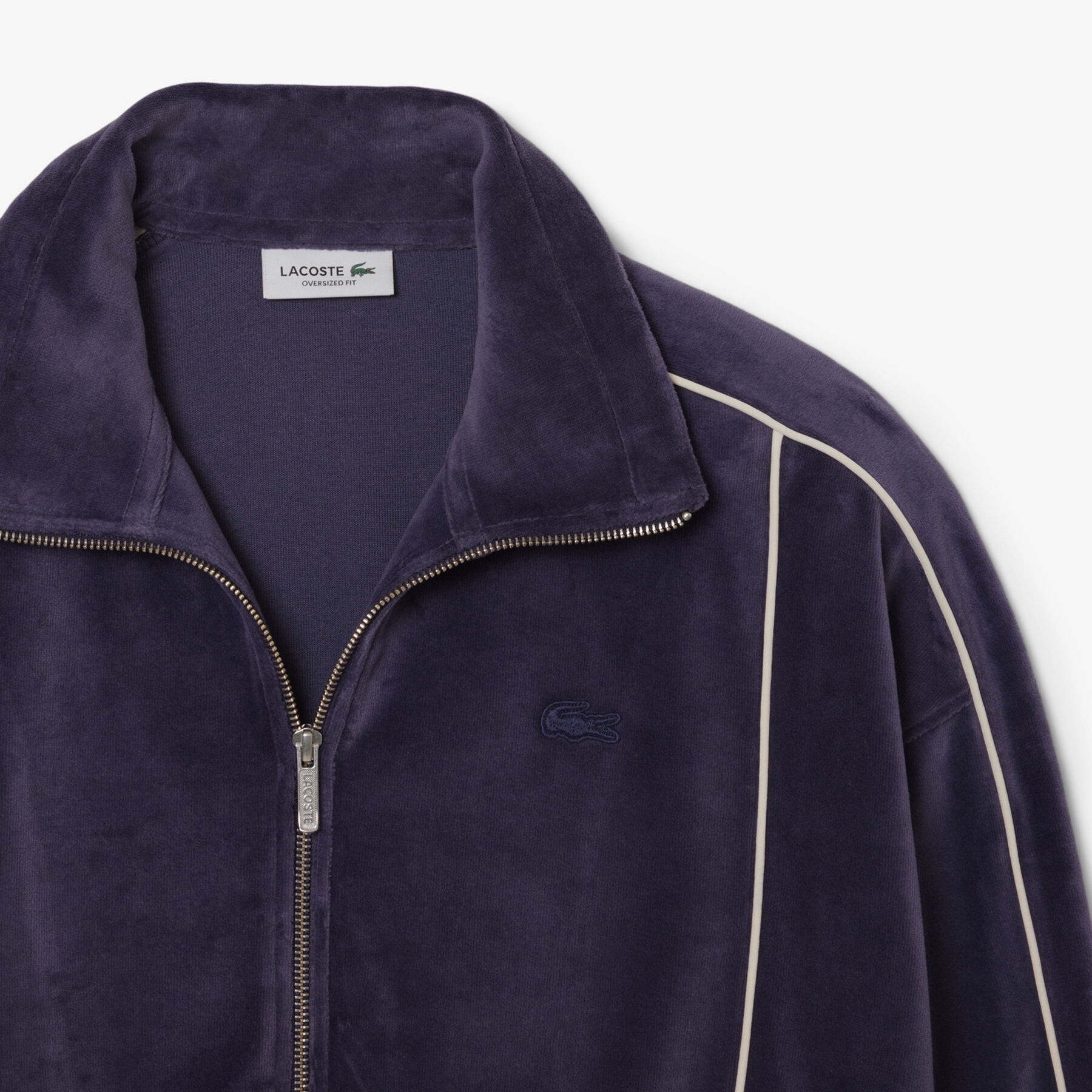 Oversized Zipped Velour Sweatshirt