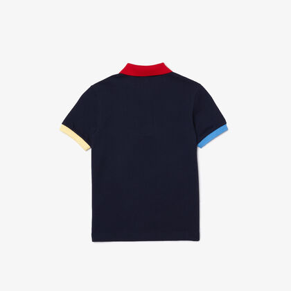 Boys' Lacoste Coloured Details Cotton Piqué Polo Shirt
