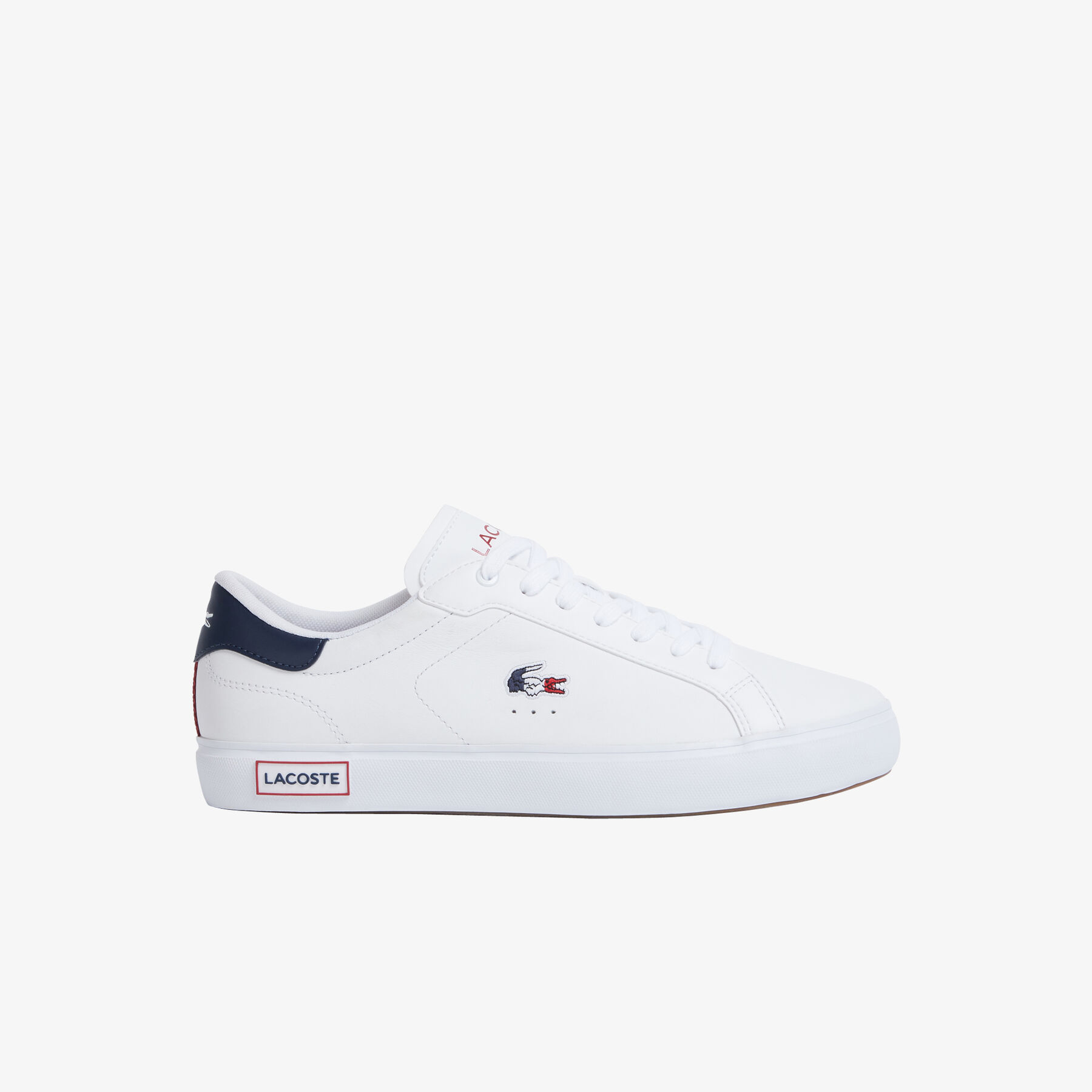 Men's Powercourt Leather Tricolour Trainers lacoste men s powercourt leather tricolour trainers