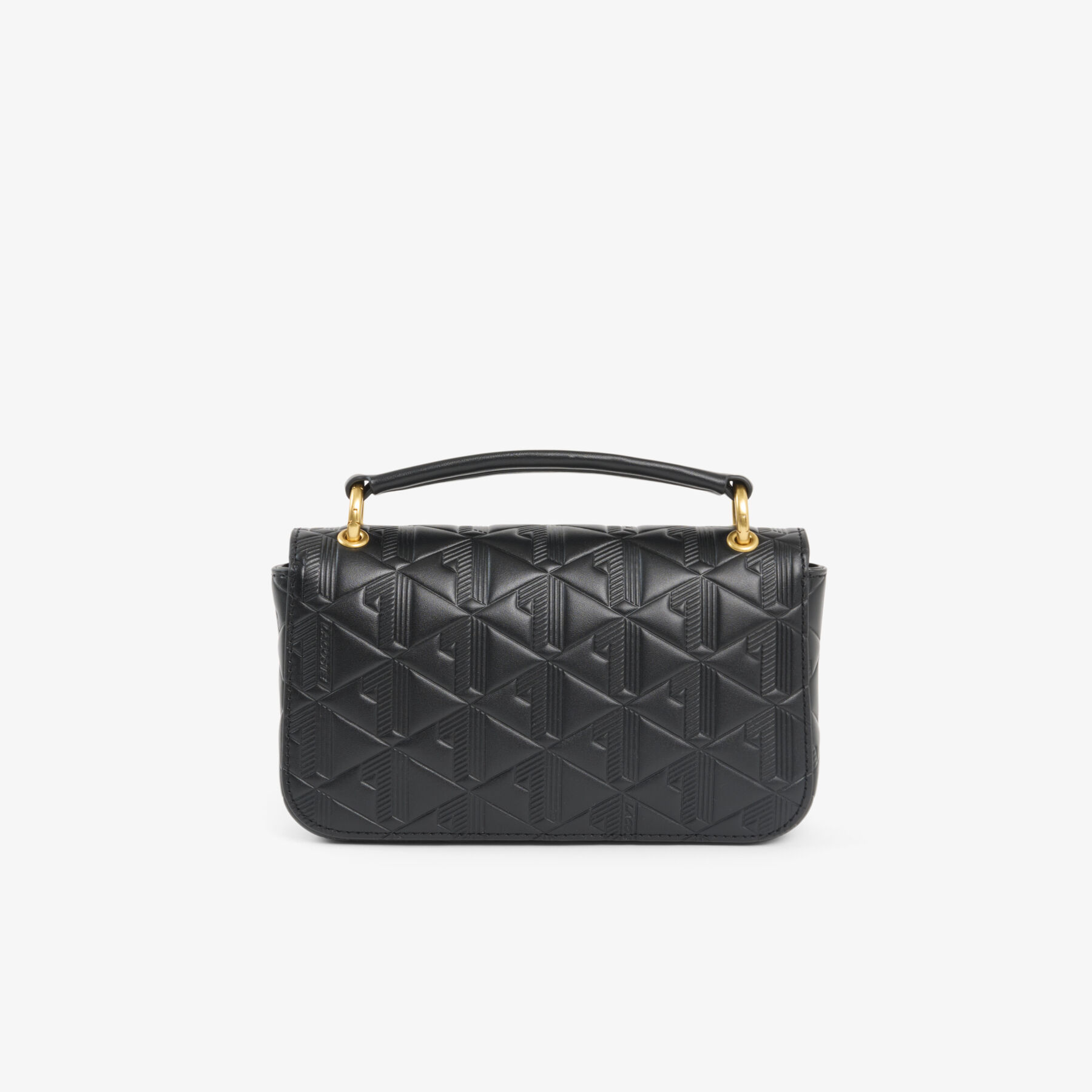 lacoste mini maheki embossed leather shoulder bag