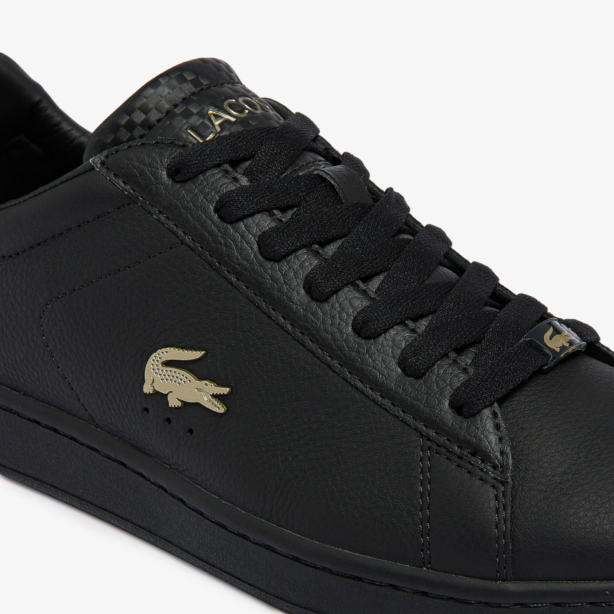 Buy Men s Carnaby Evo Leather Platinum Detailing Trainers Lacoste SA