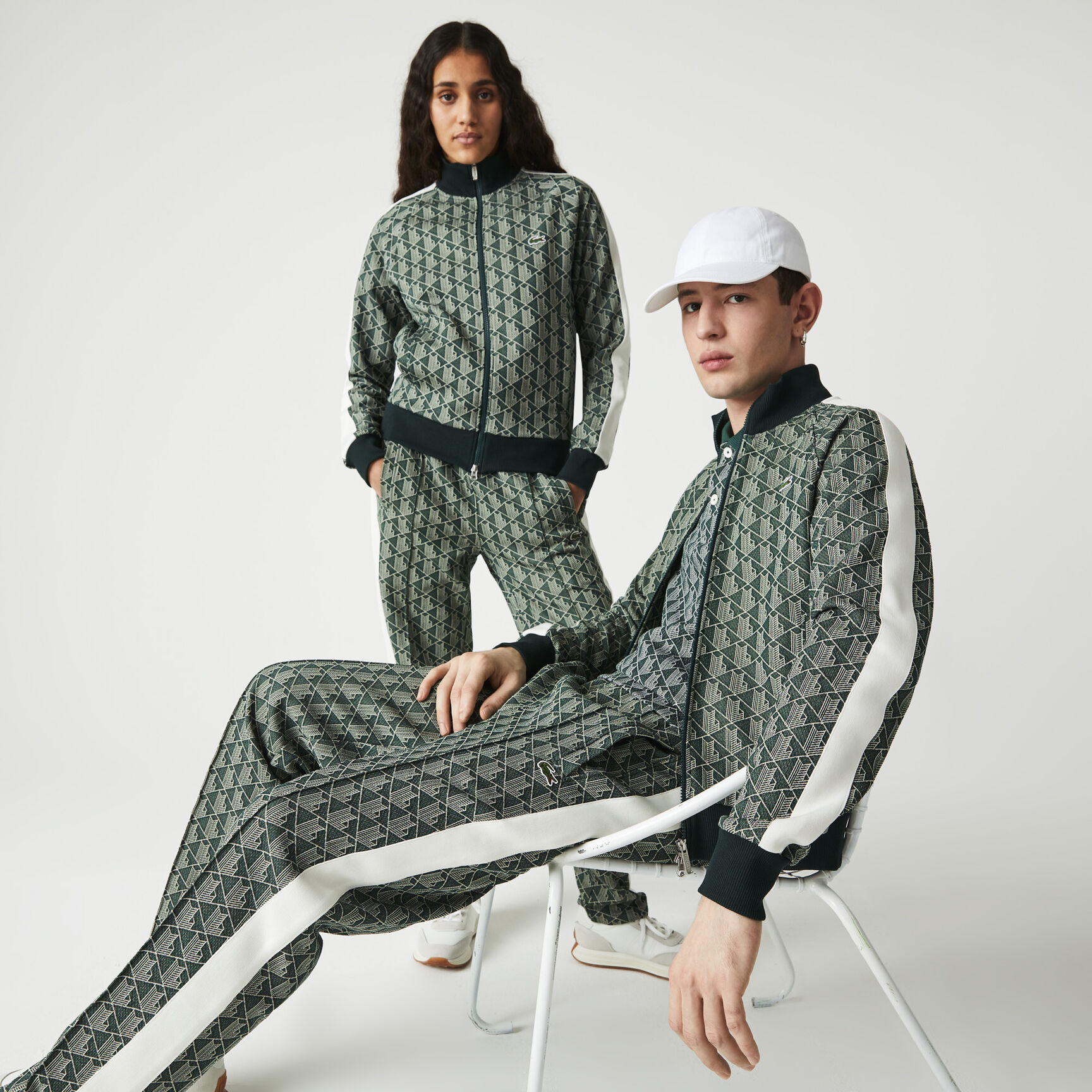 Unisex Lacoste L!VE Monogram Patterned Jacquard Zip Jacket