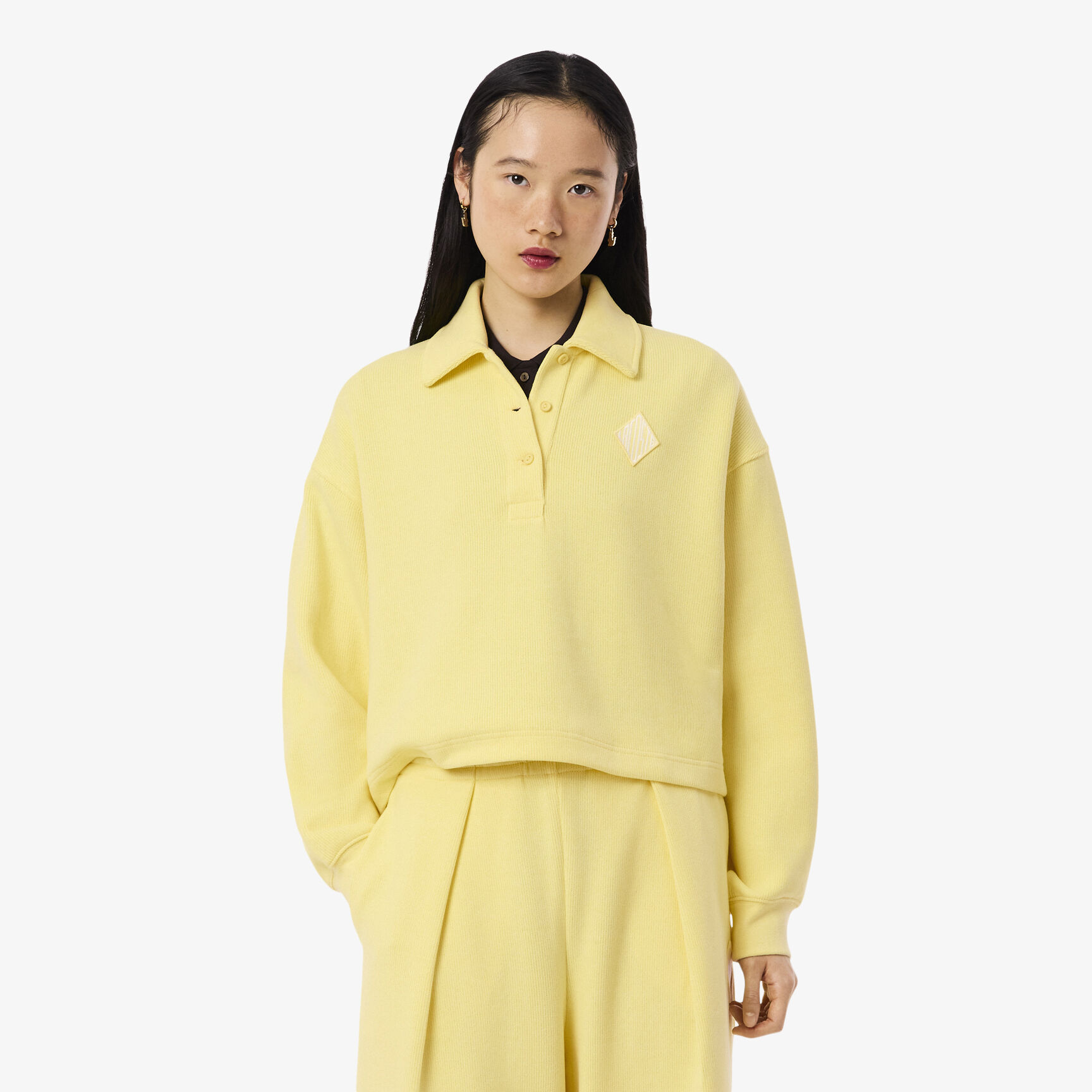 Oversized Ribbed Polo Sweatshirt Oversized Ribbed Polo Sweatshirt