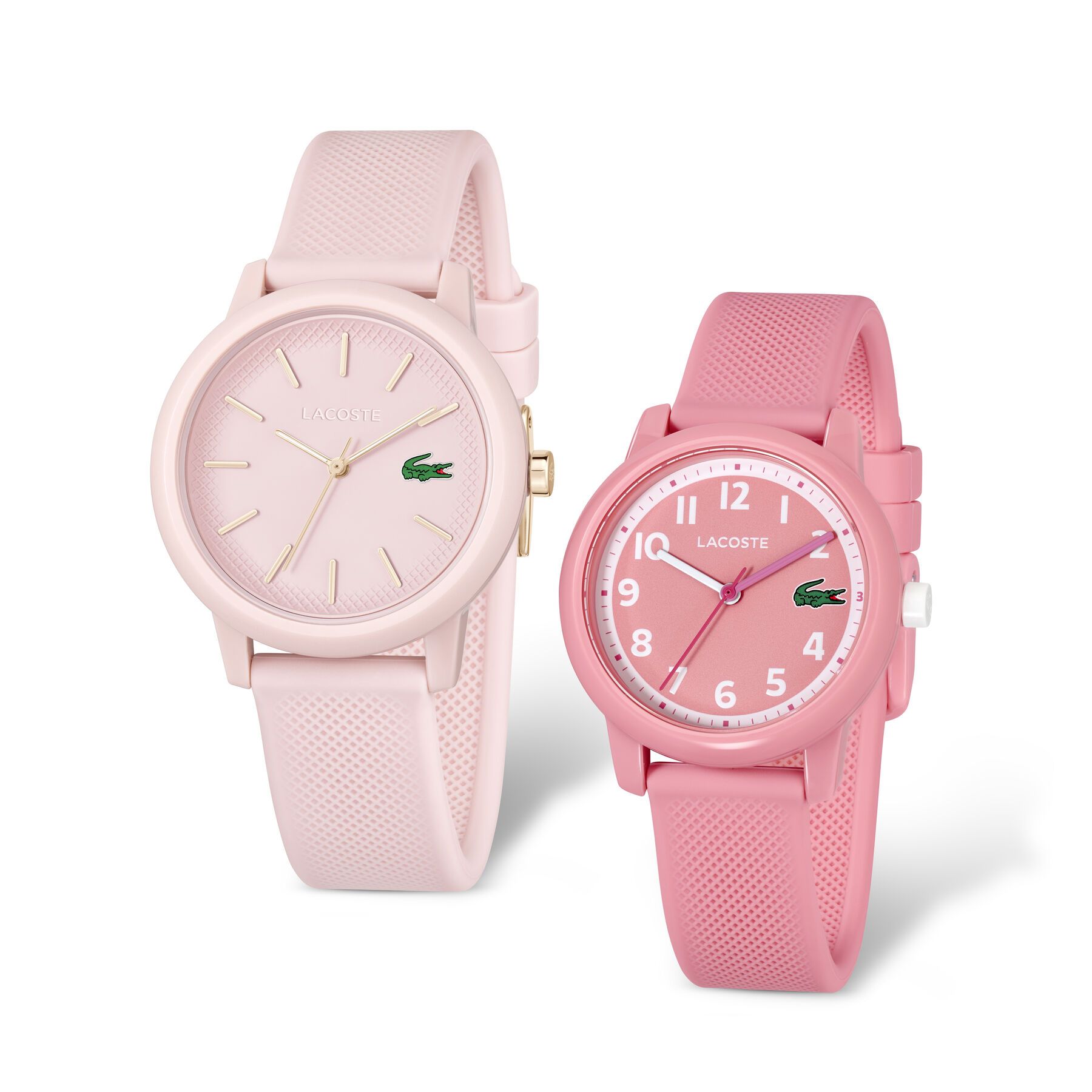 lacoste pink silicone watch gift set
