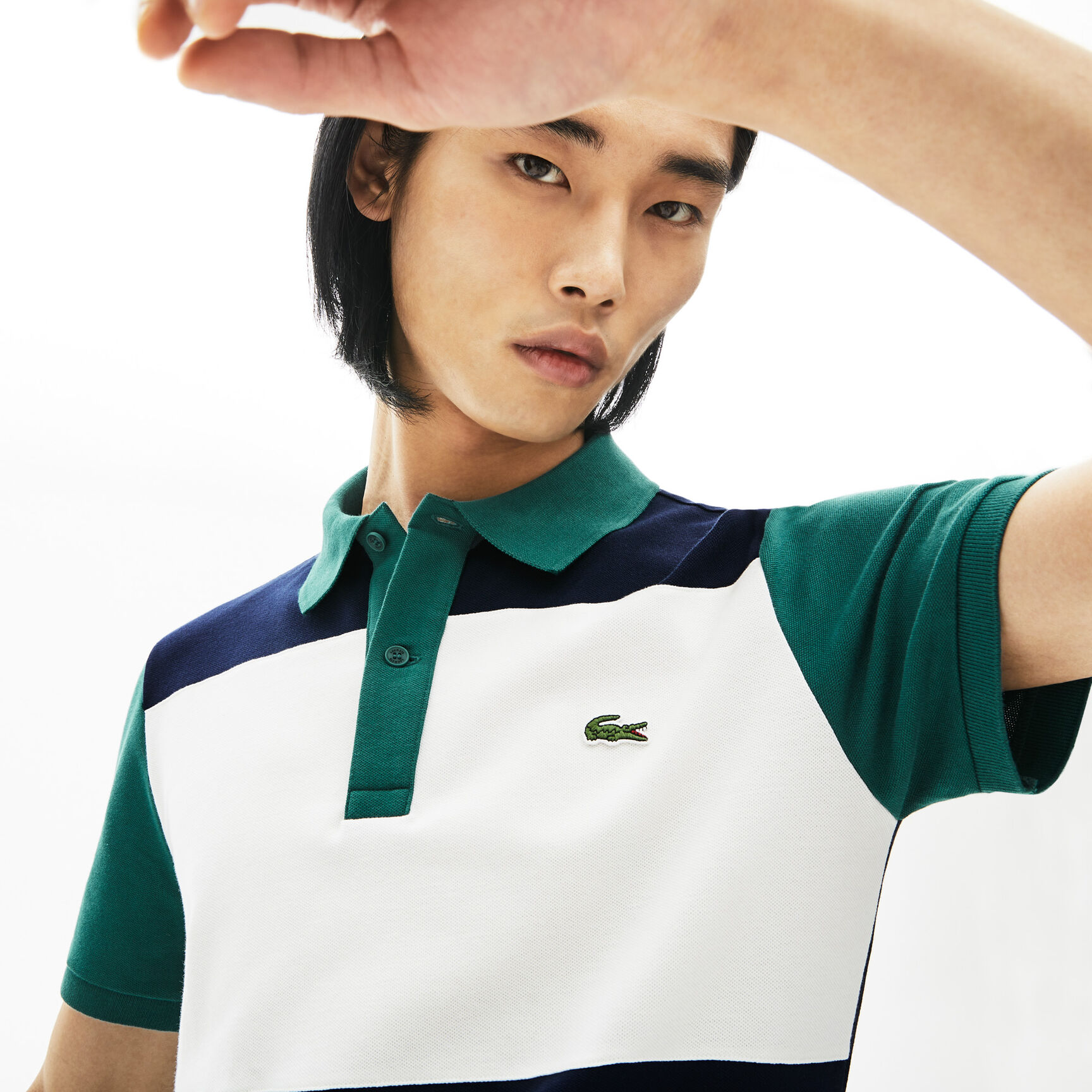 Men's Lacoste Stretch Colourblock Polo Shirt Men's Lacoste Stretch Colourblock Polo Shirt