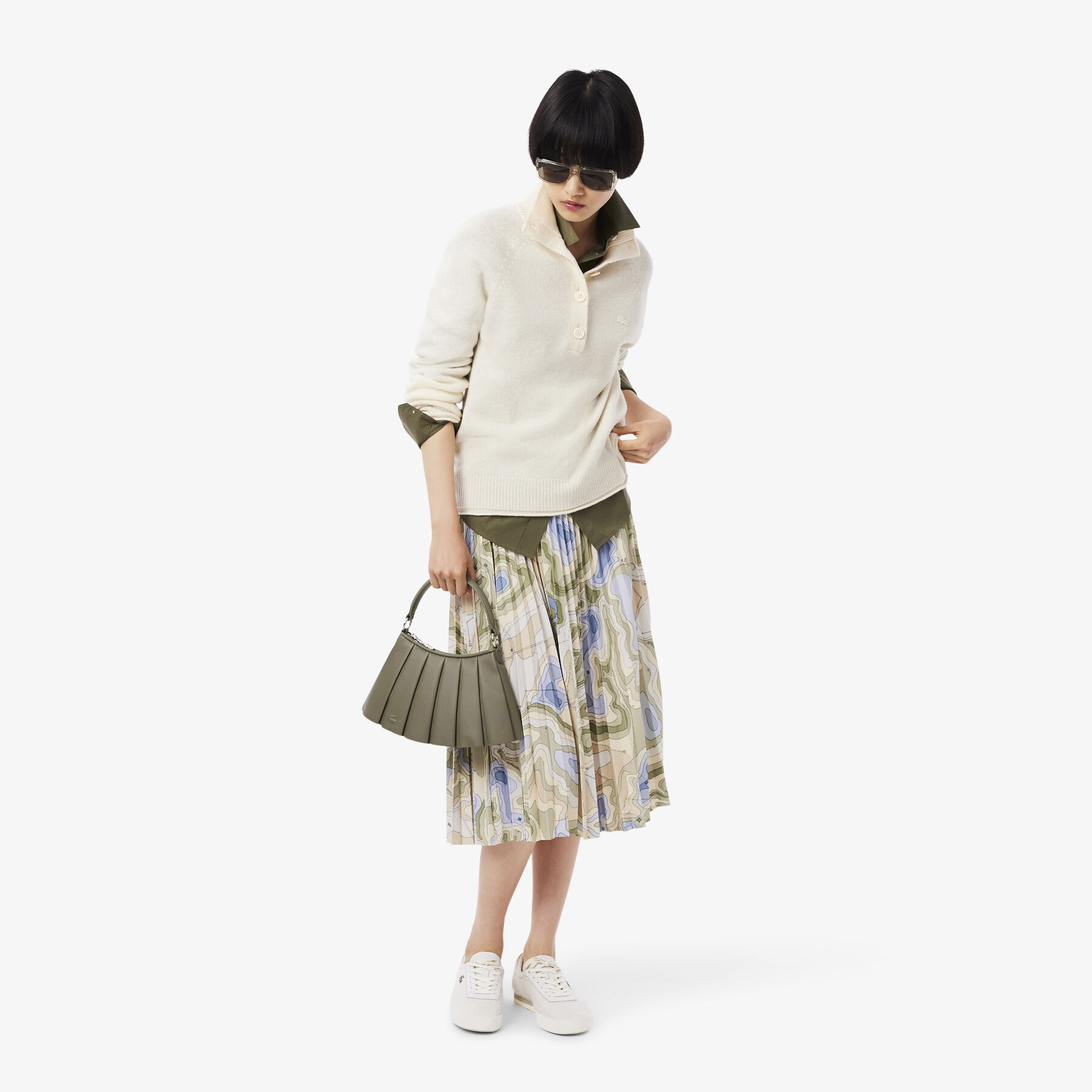 Topography Print Pleated Skirt lacoste topography print pleated skirt