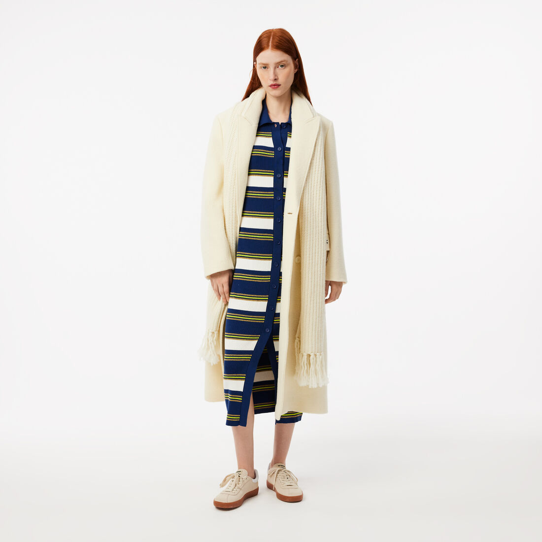 Striped Rib Knit Shirt Dress Striped Rib Knit Shirt Dress