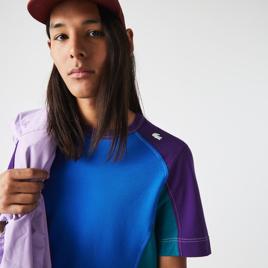 Men's Lacoste Héritage Regular Fit Color-Block Stretch Piqué T-Shirt