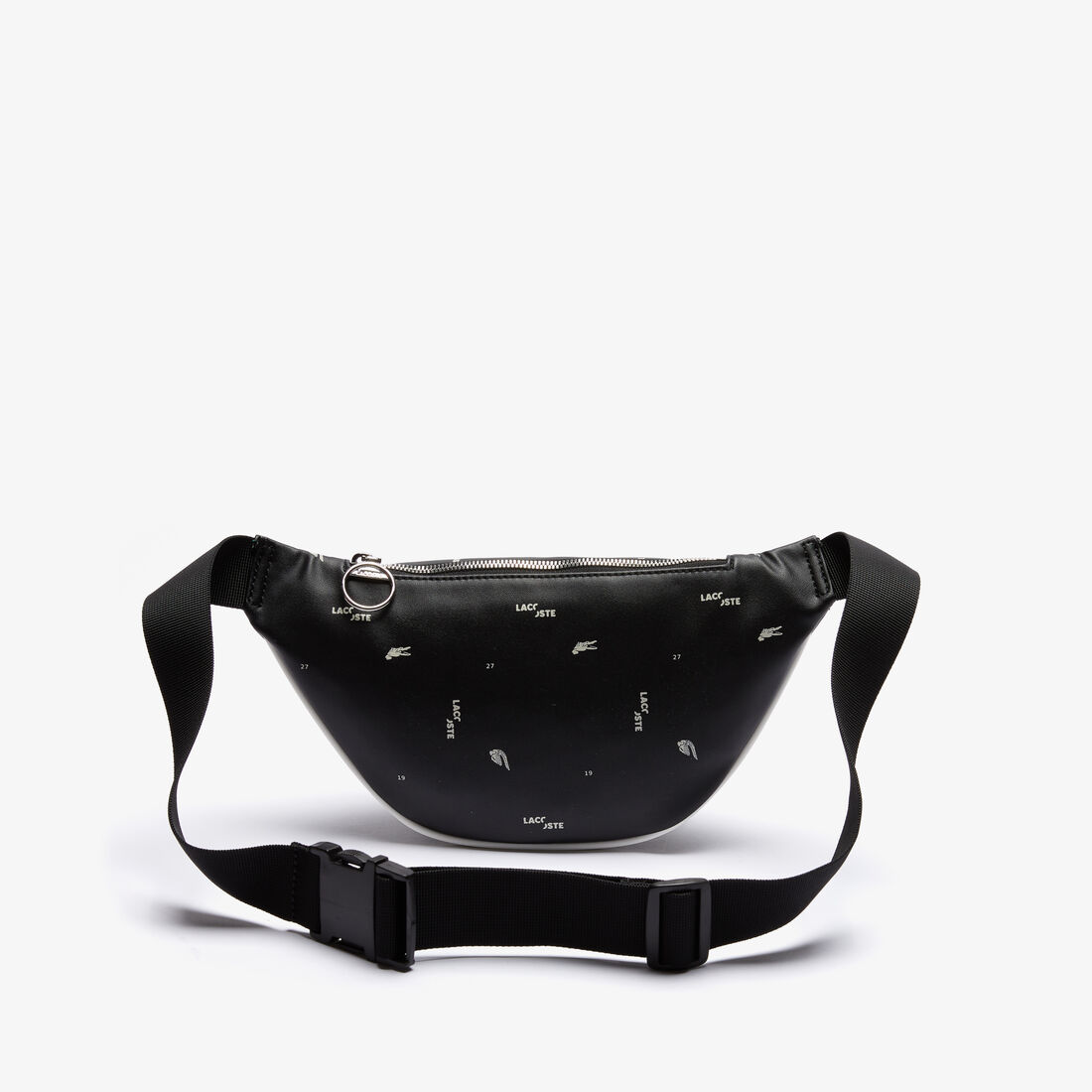 حقيبة خصر بسحاب من القماش المغلف بالبلاستيك مع طبعات بحروف Lacoste للرجال حقيبة خصر بسحاب من القماش المغلف بالبلاستيك مع طبعات بحروف Lacoste للرجال