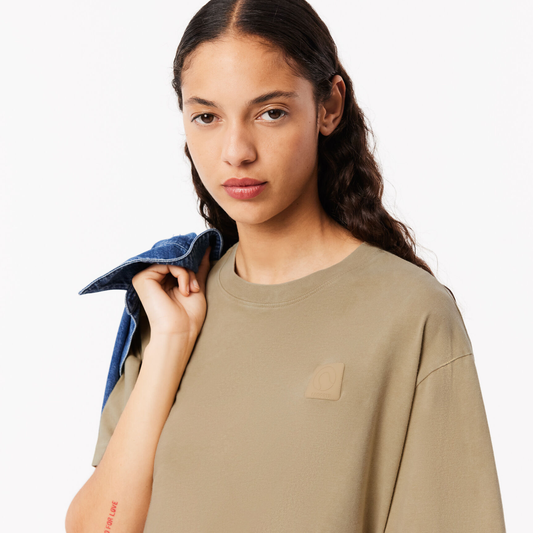 Oversized Wash Effect Badge T-shirt