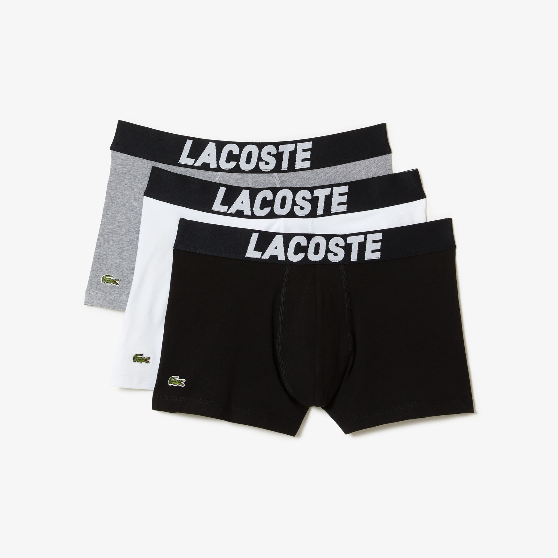 men s lacoste branded jersey trunk three pack