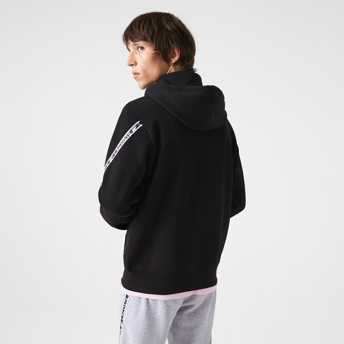 Men's Lacoste Printed Bands Hooded Zip Sweatshirt Men's Lacoste Printed Bands Hooded Zip Sweatshirt