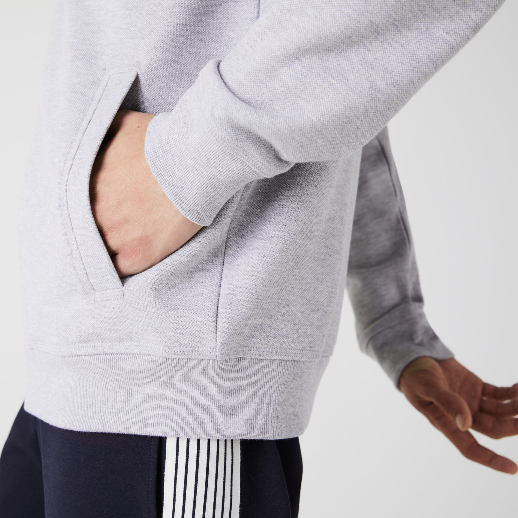 Men's Zippered Stand-Up Collar Piqu&eacute; Fleece Jacket