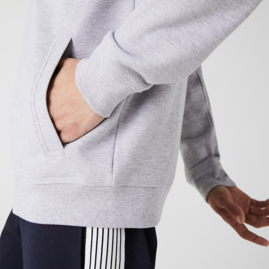 Men's Zippered Stand-Up Collar Piqué Fleece Jacket Men's Zippered Stand-Up Collar Piqué Fleece Jacket