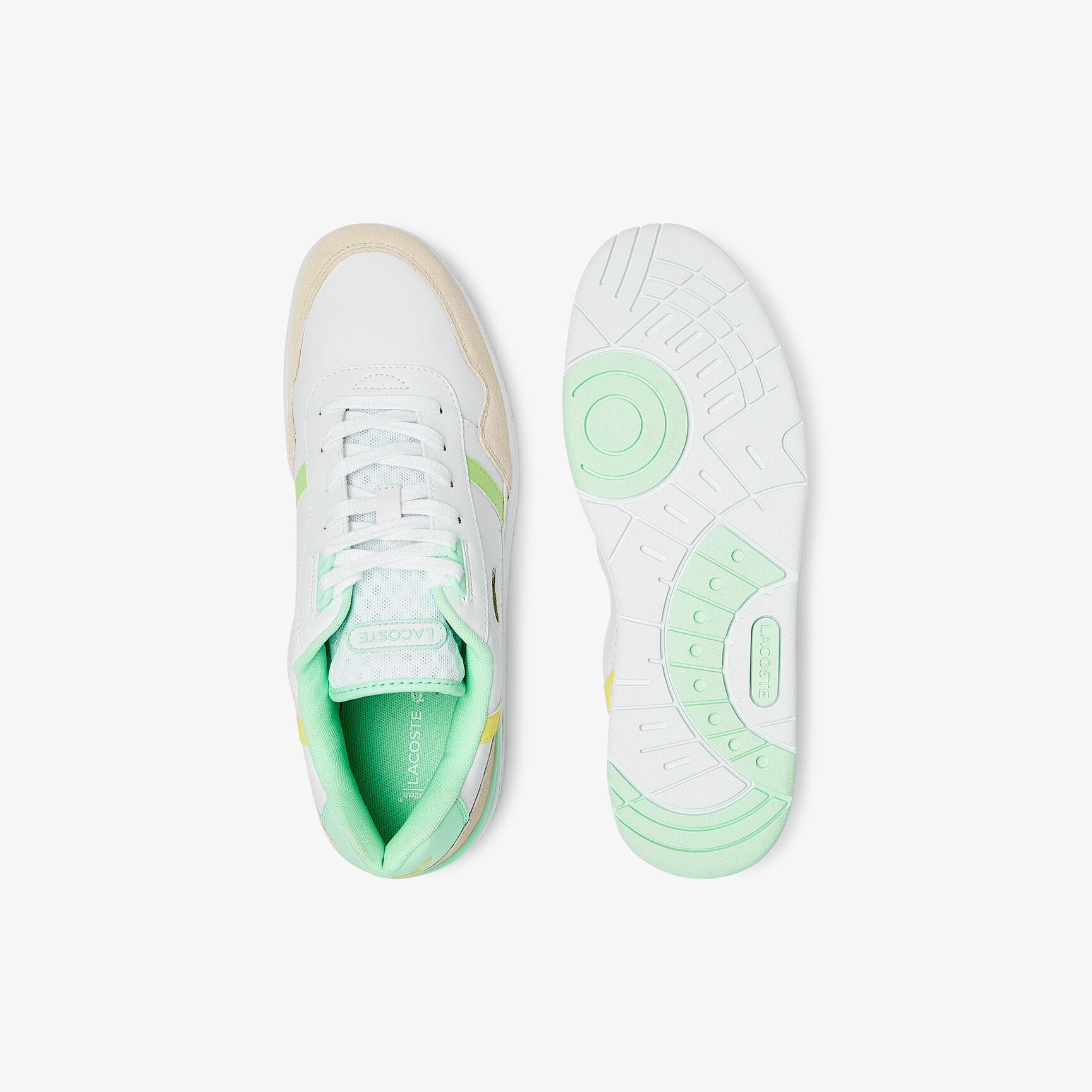 سنيكرز تي كليب جلد بأجزاء أخضر ليموني للرجال