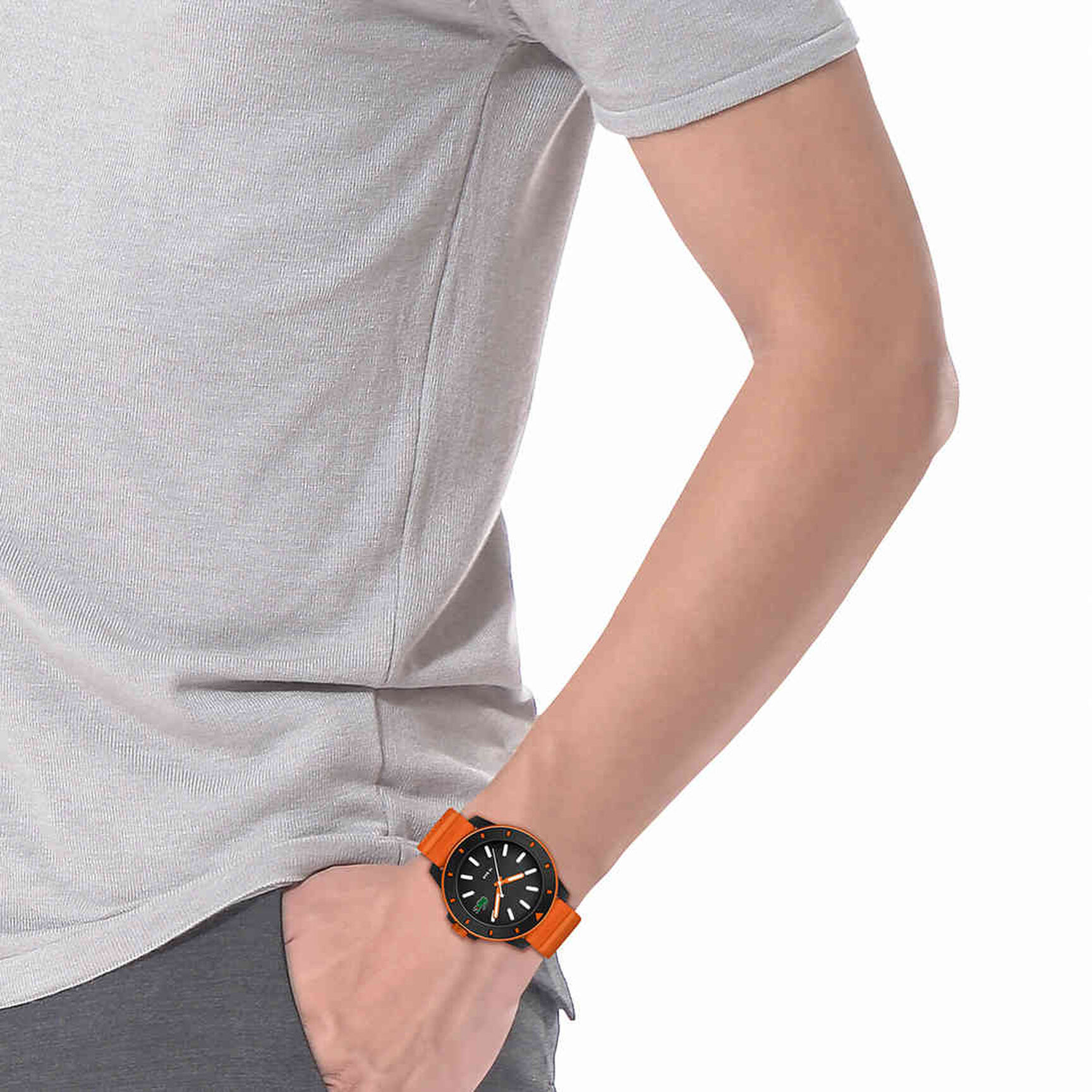 Men Silicone Strap 3 Hand Quartz Watch