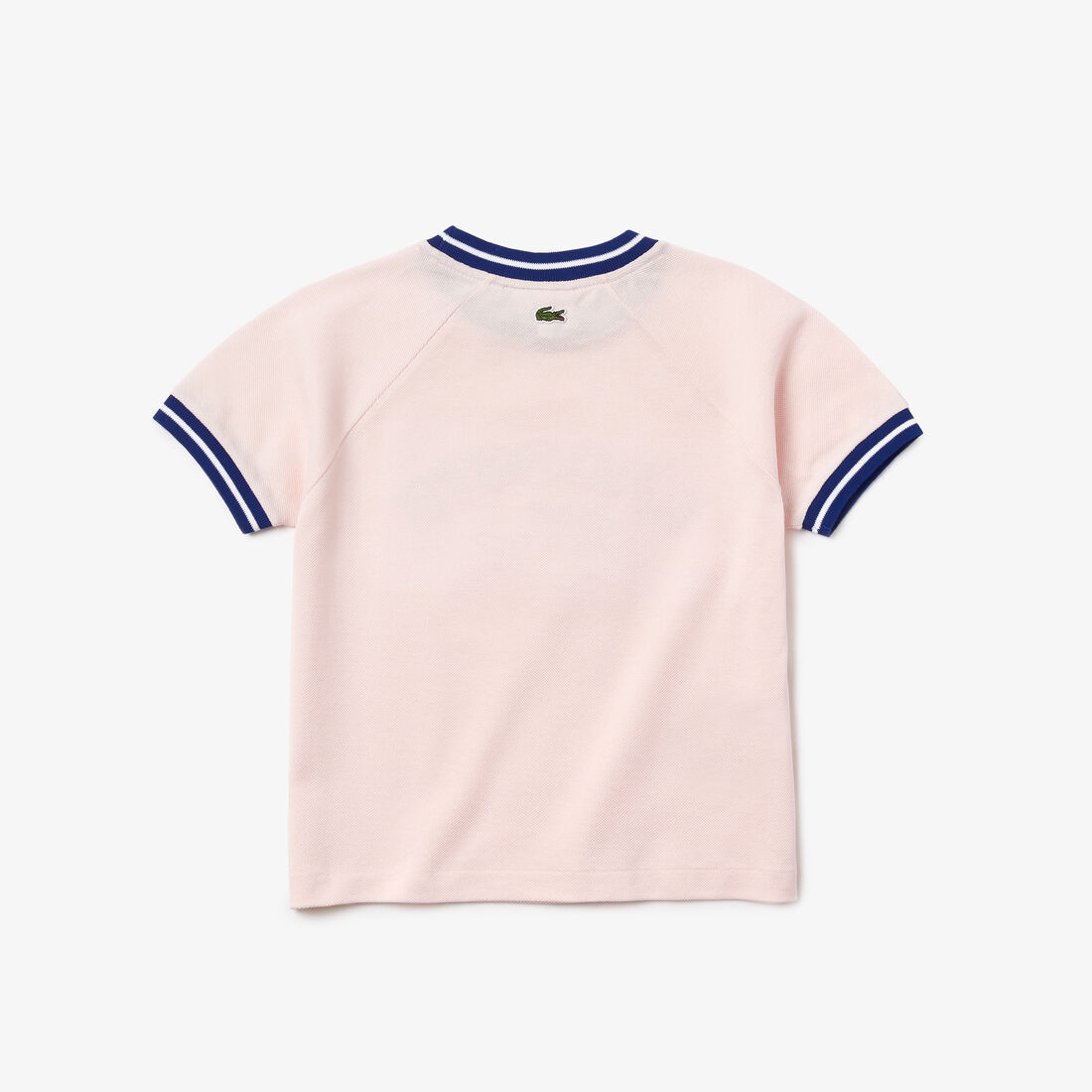 تيشيرت بيكيه قطن بفتحة رقبة مستديرة وشعار الماركة للبنات تيشيرت بيكيه قطن بفتحة رقبة مستديرة وشعار الماركة للبنات