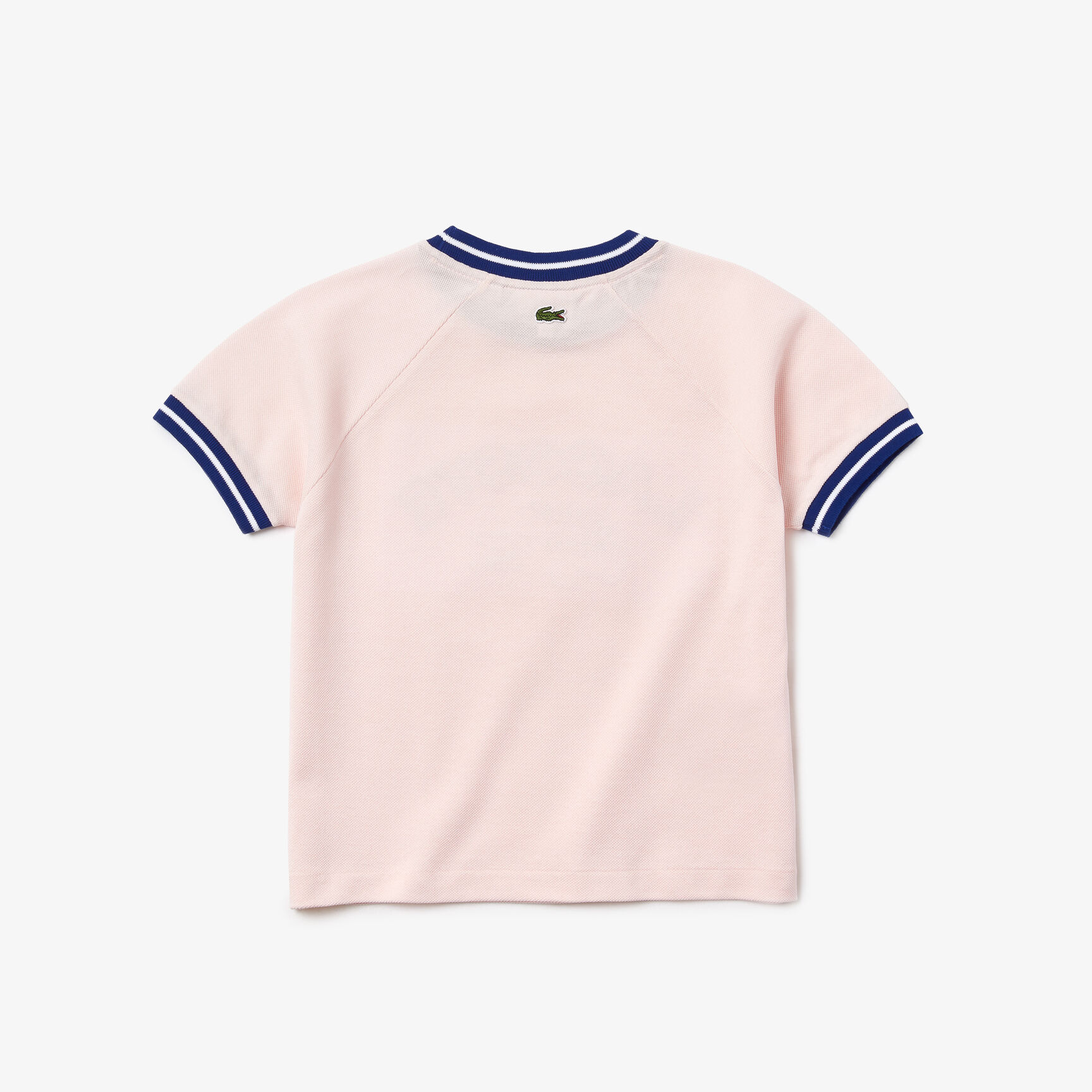 تيشيرت بيكيه قطن بفتحة رقبة مستديرة وشعار الماركة للبنات تيشيرت بيكيه قطن بفتحة رقبة مستديرة وشعار الماركة للبنات