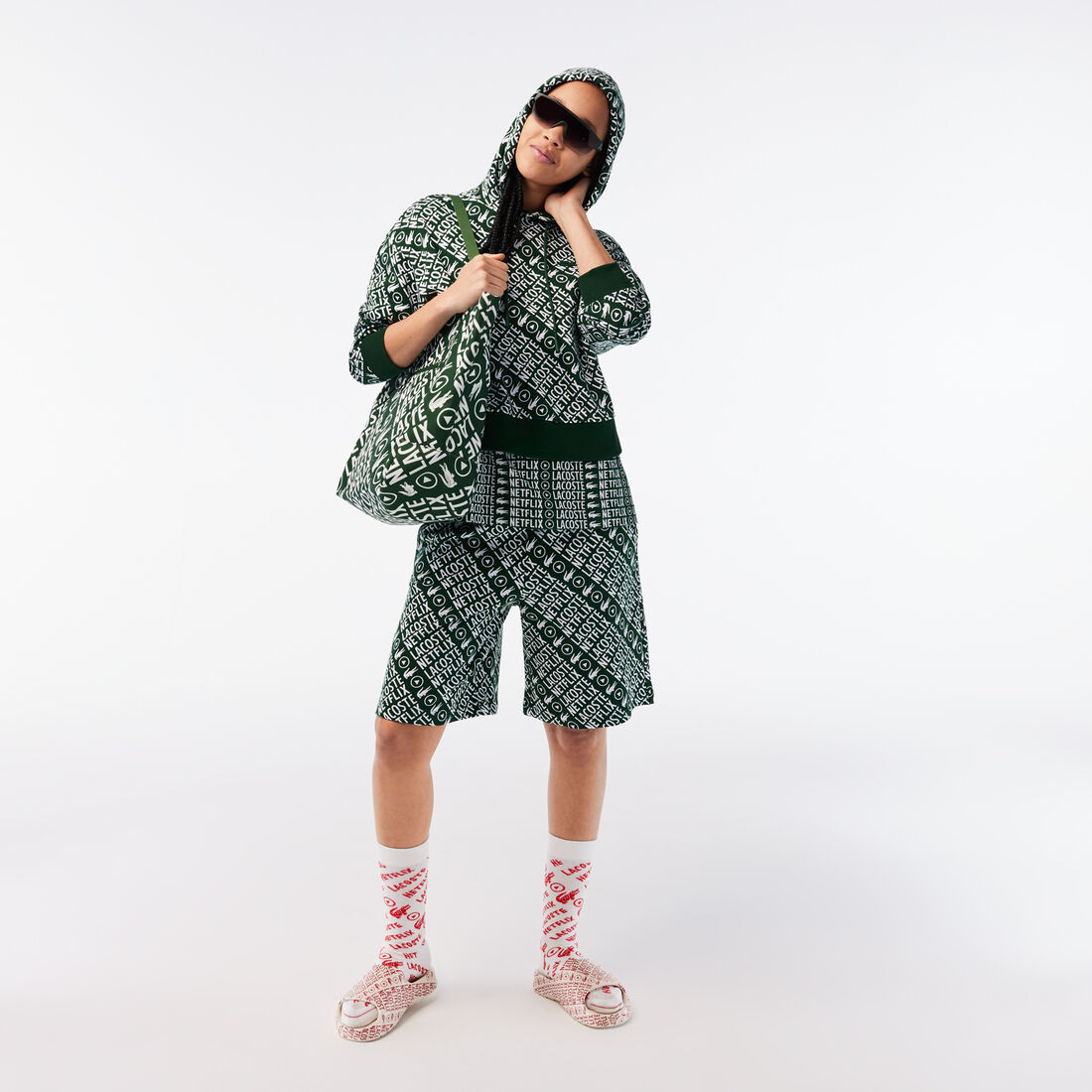 شورت قطن عضوي بطبعة للنساء مجموعة Lacoste x Netflix شورت قطن عضوي بطبعة للنساء مجموعة Lacoste x Netflix