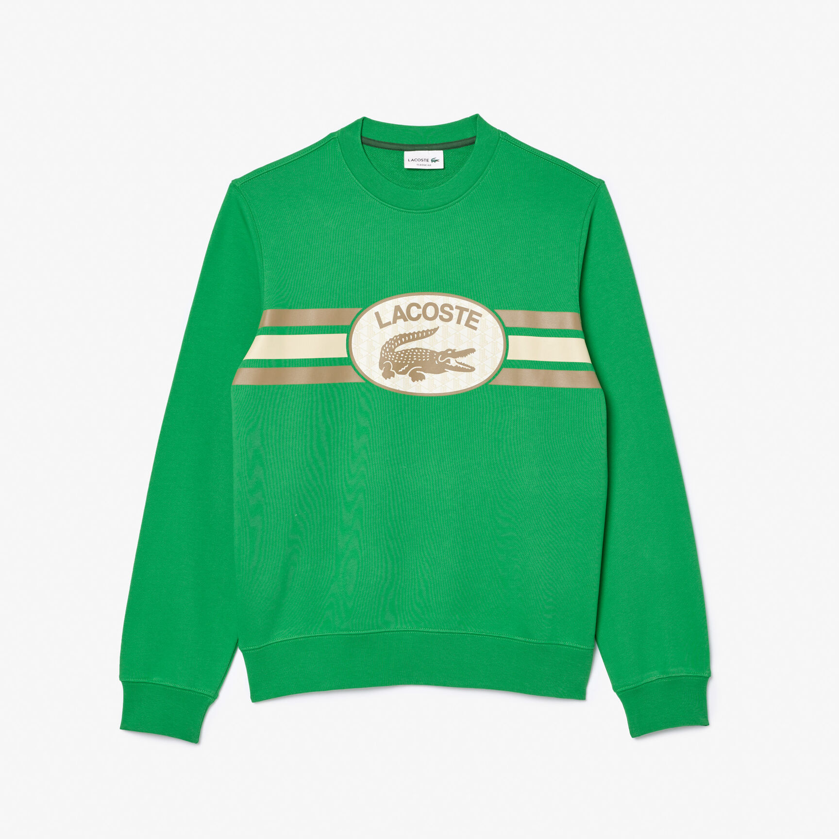 Loose Fit Monogram Print Fleece Sweatshirt Loose Fit Monogram Print Fleece Sweatshirt