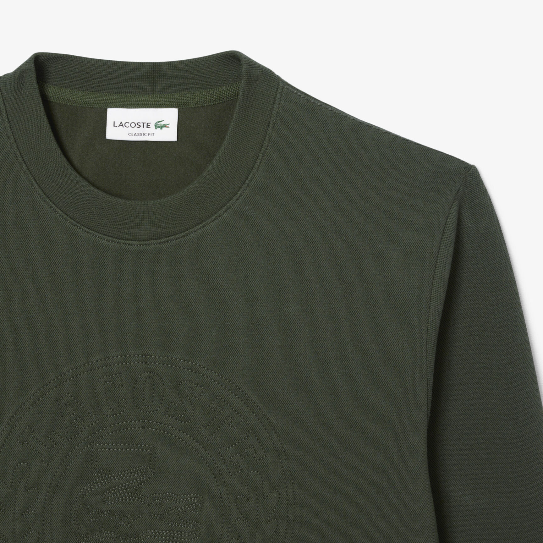 Embossed Logo Pique Sweatshirt