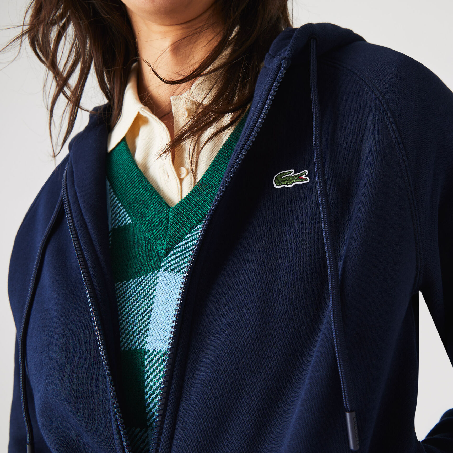 كنزة نسائية بغطاء للرأس مصنوعة من مزيج القطن الصوفي