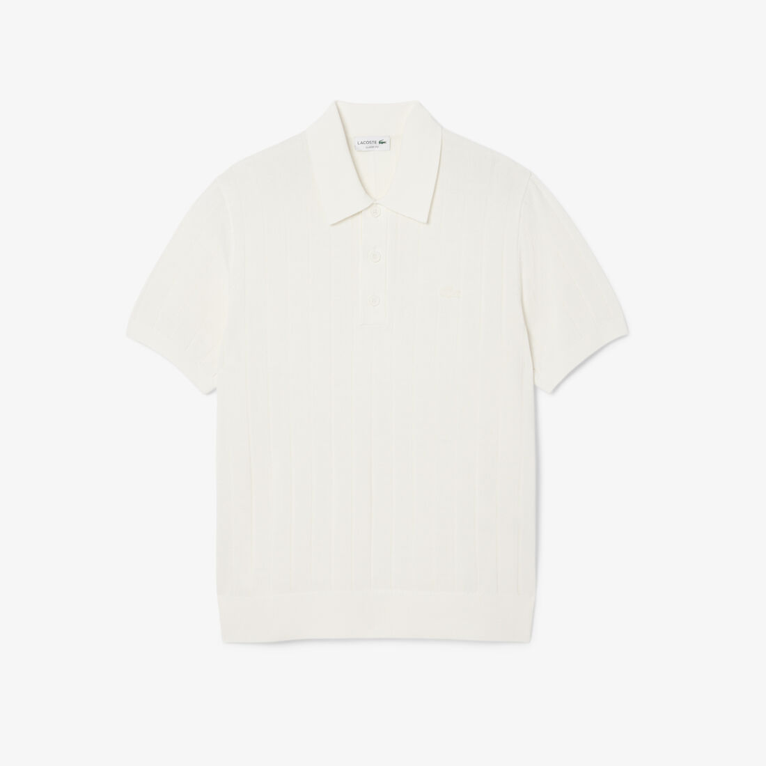 Fluid Ribbed Knit Polo Collar Sweater Fluid Ribbed Knit Polo Collar Sweater