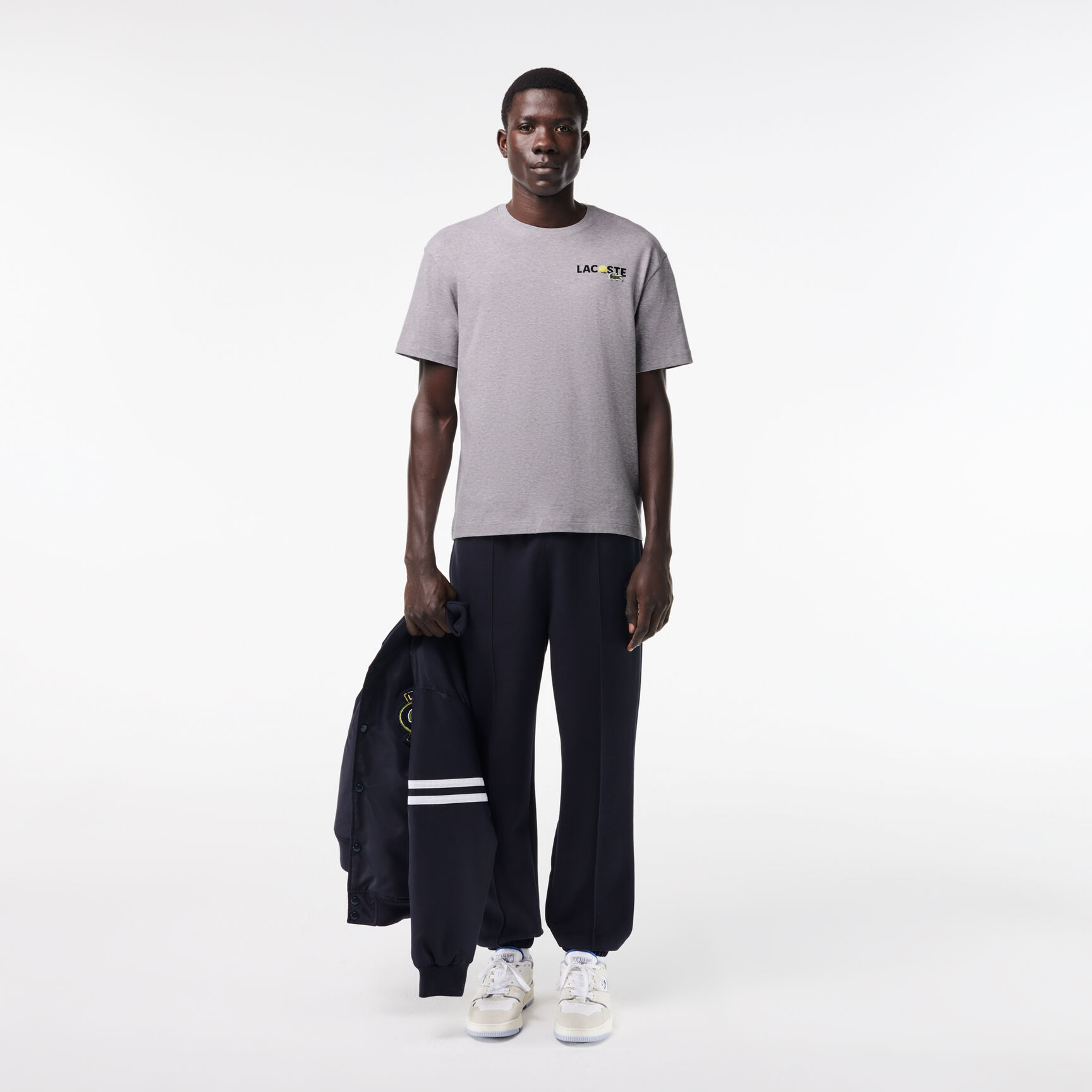 تي شيرت جيرسيه قطني ثقيل بطبعة خلفية