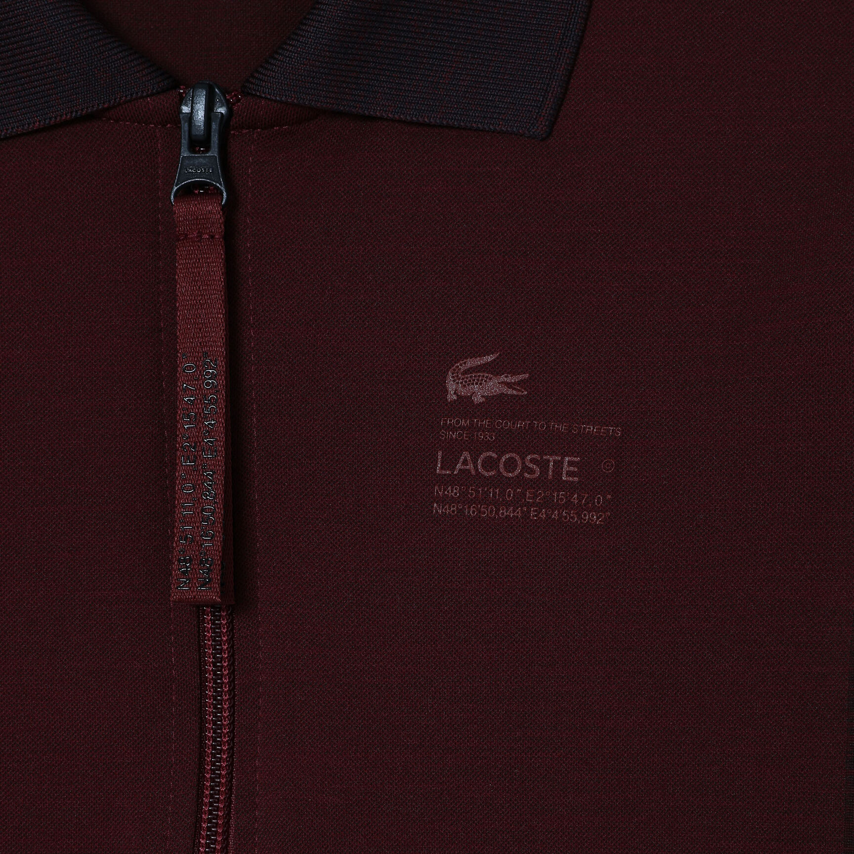 بودي سوت لاكوست بسحّاب على الياقة للنساء