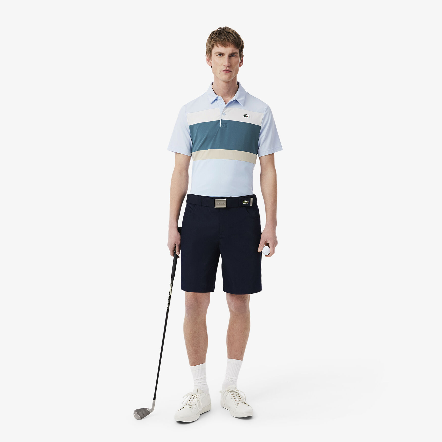 lacoste regular fit colour block golf polo shirt