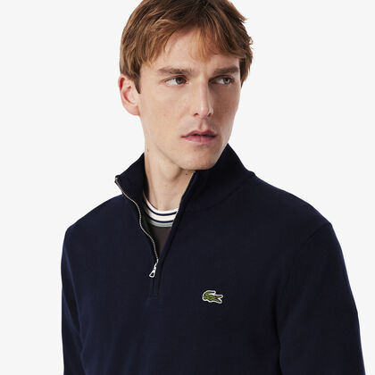 Zipped High Neck Cotton Sweater Zipped High Neck Cotton Sweater